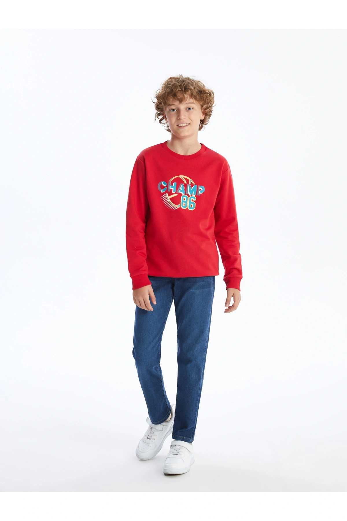 Bisiklet Yaka Erkek Çocuk Sweatshirt