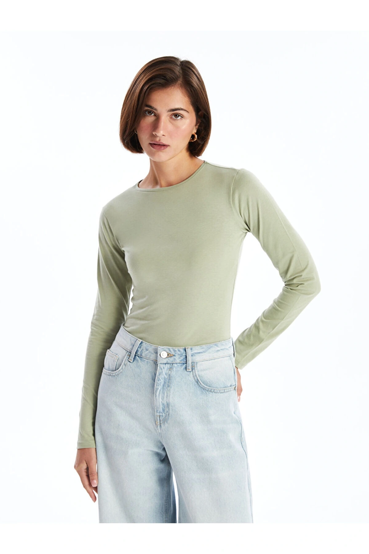 Bisiklet Yaka Kadın Body