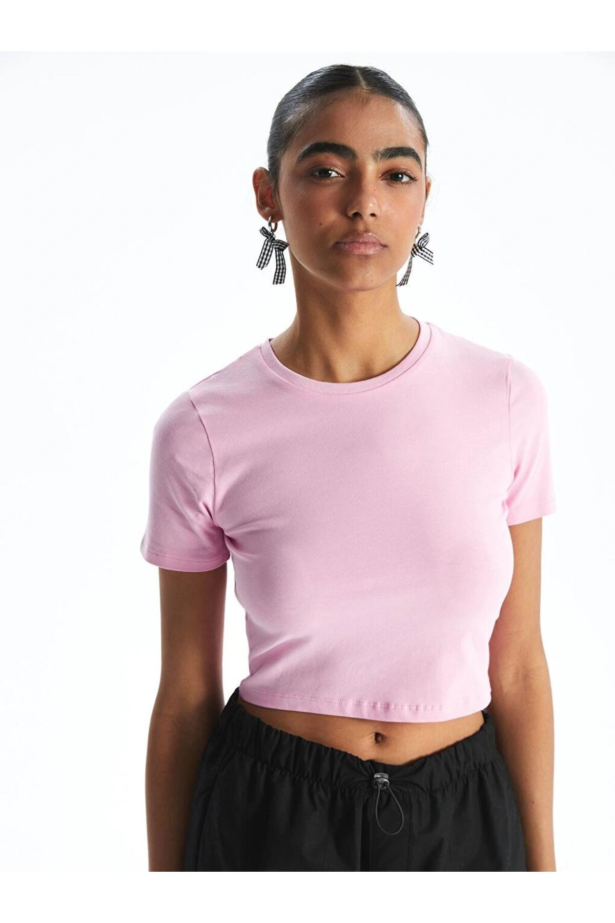 Bisiklet Yaka Kadın Crop (S5)