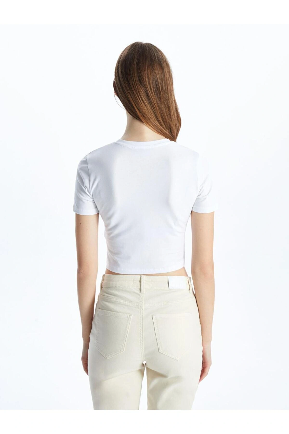 Bisiklet Yaka Kadın Crop (S5)