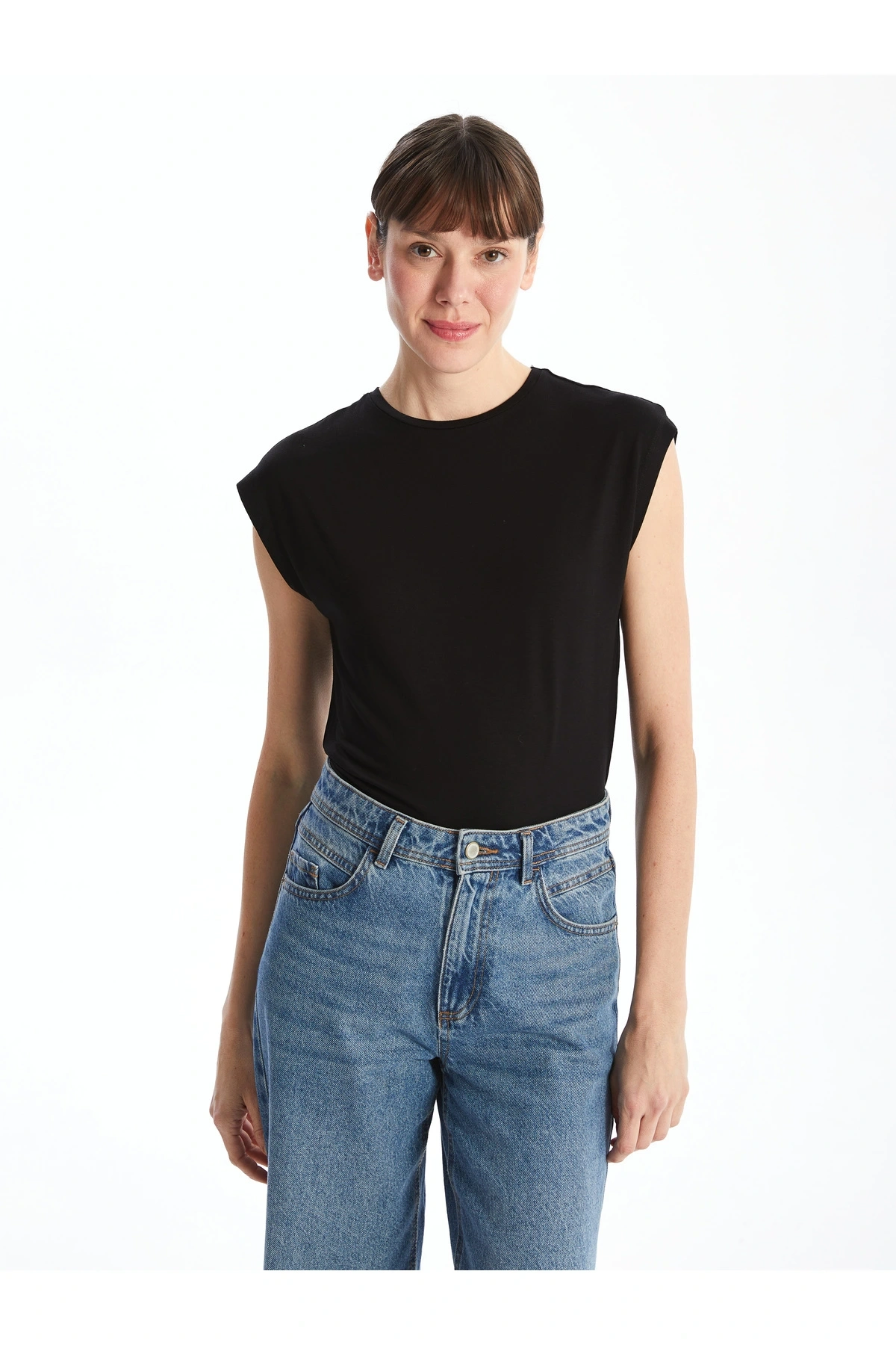 Bisiklet Yaka Kadın Tişört