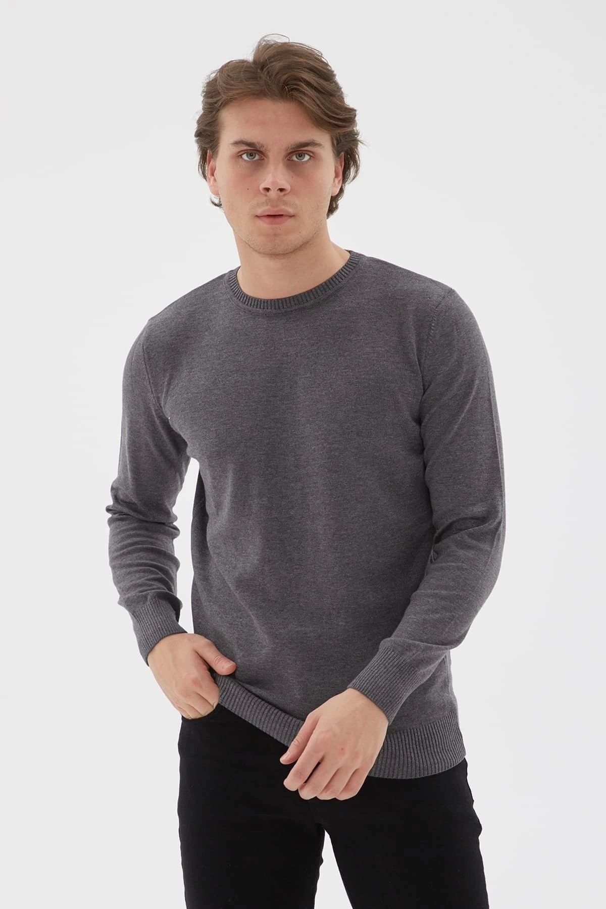 Bisiklet Yaka Kazak Antrasit / Anthracite