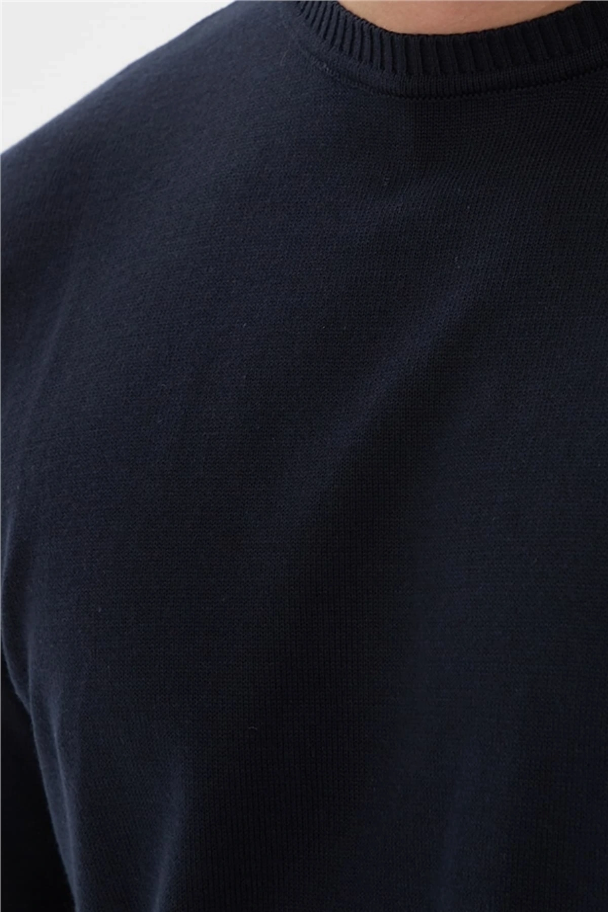 Bisiklet Yaka Kazak Lacivert / Navy