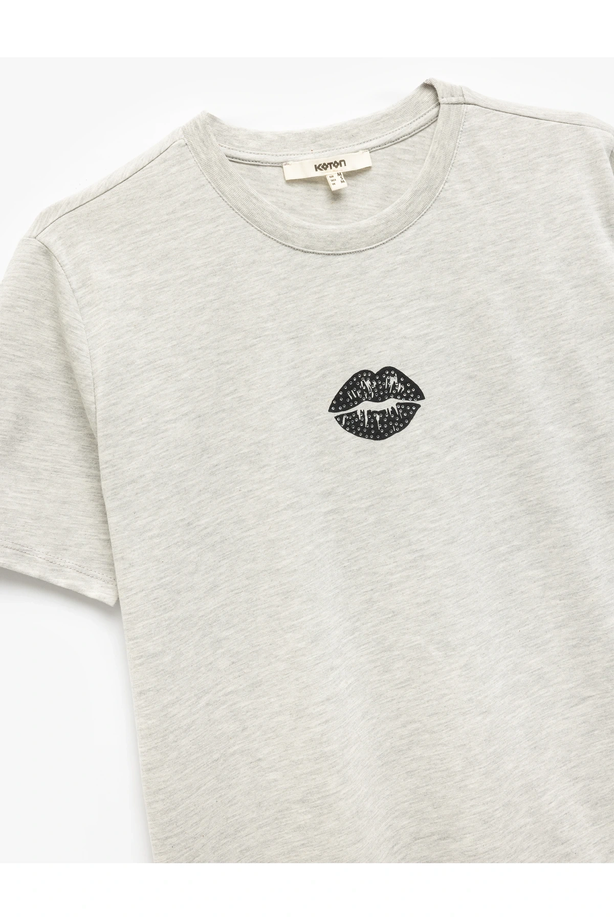 Bisiklet Yaka Kısa Kollu Baskılı Tişört