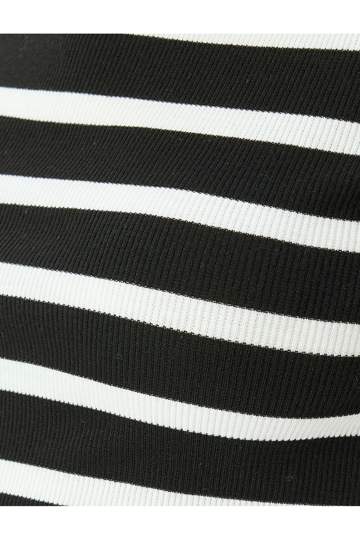 Bisiklet Yaka Kısa Kollu Fitilli Mini Bodycon Elbise