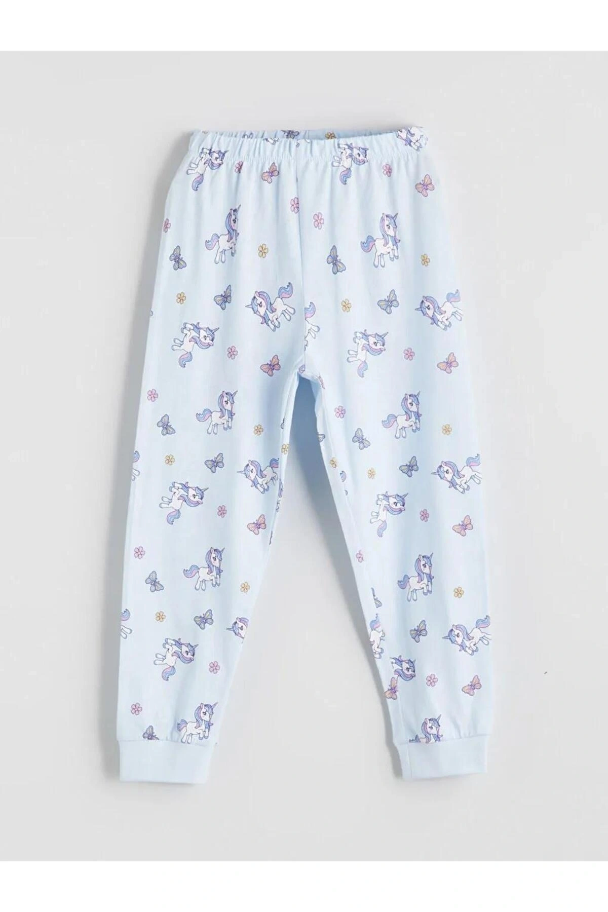 Bisiklet Yaka Kız Çocuk Pijama Takım 2li (W5)