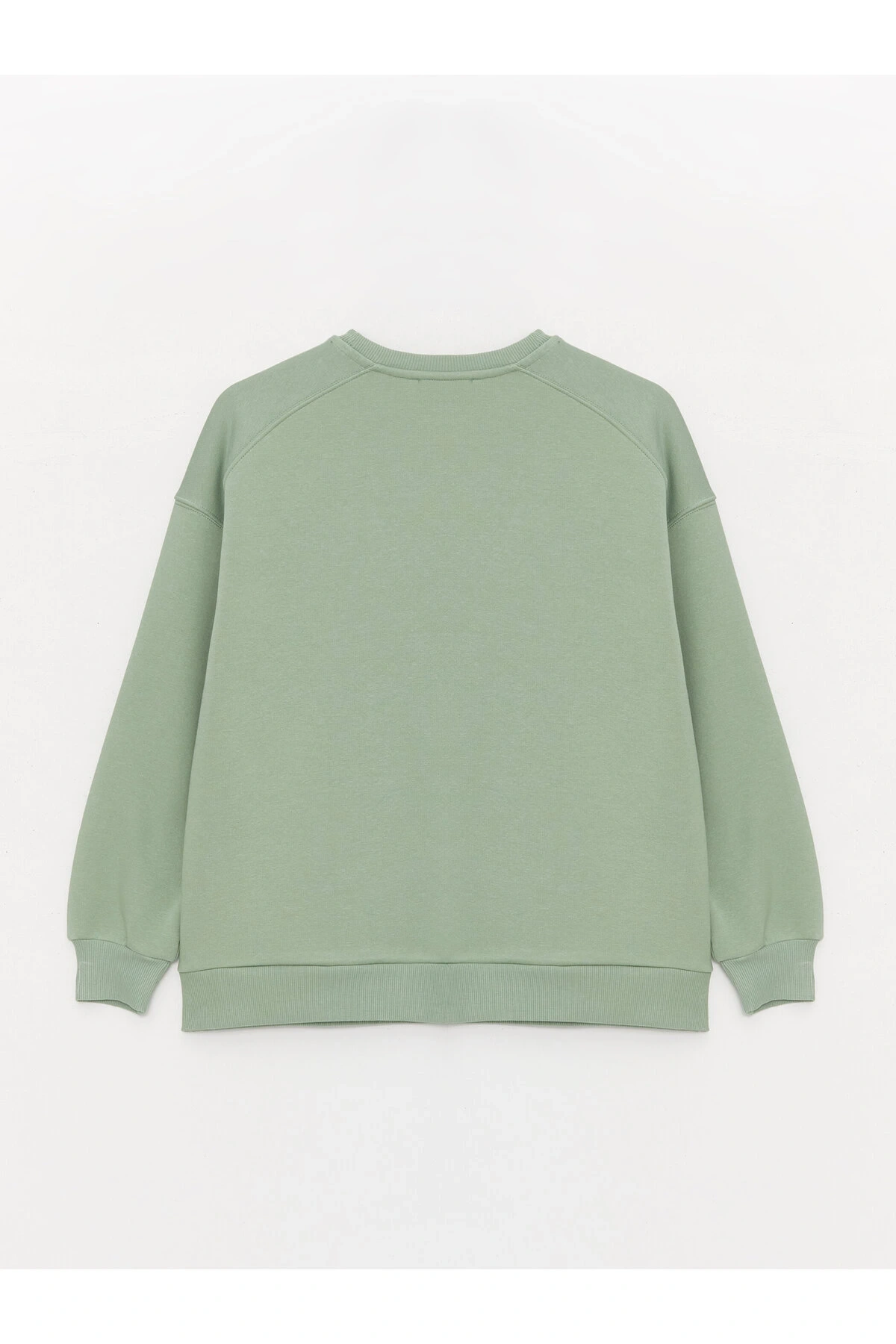 Bisiklet Yaka Nakışlı Uzun Kollu Oversize Kadın Sweatshirt