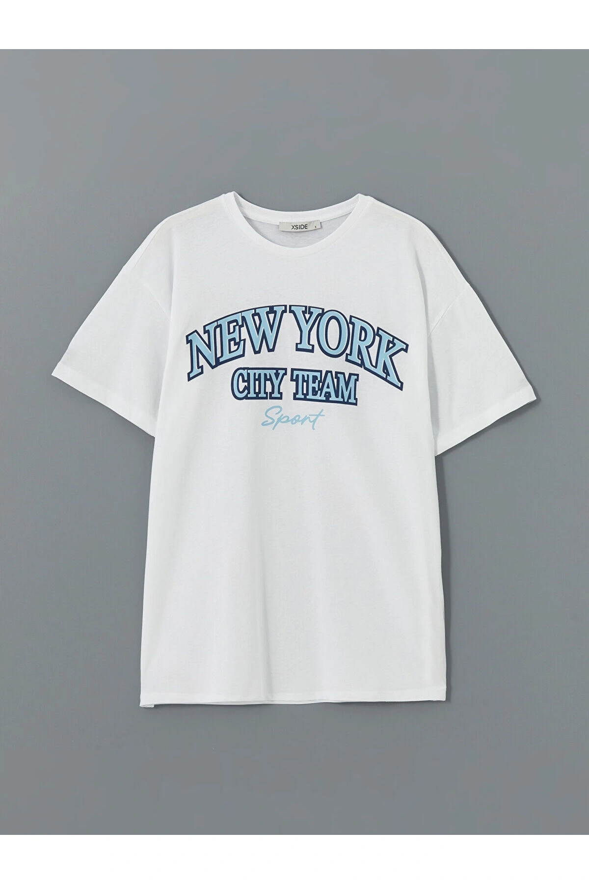 Bisiklet Yaka New York Baskılı Kadın Tişört