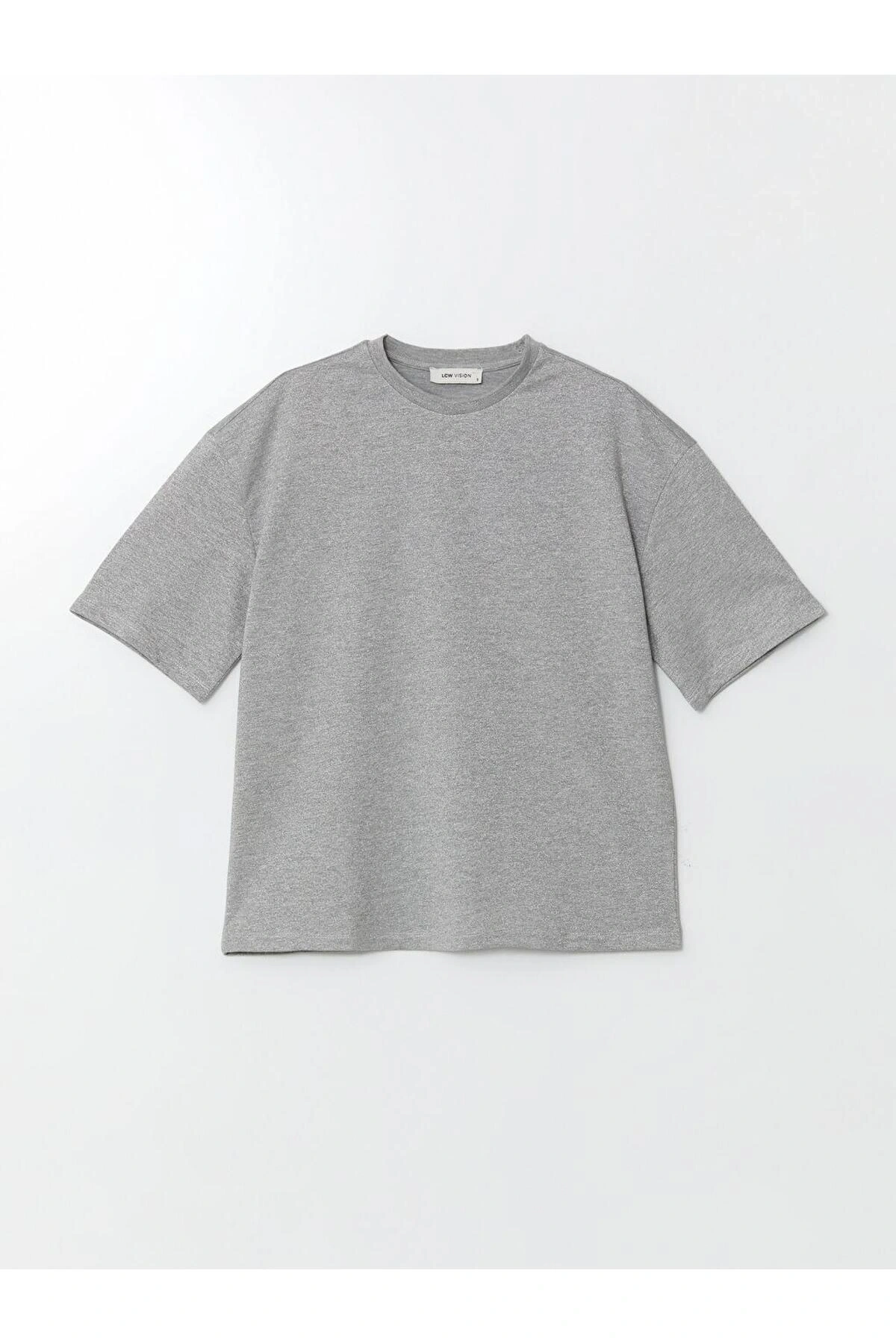 Bisiklet Yaka Oversize Kadın Tişört (S5)