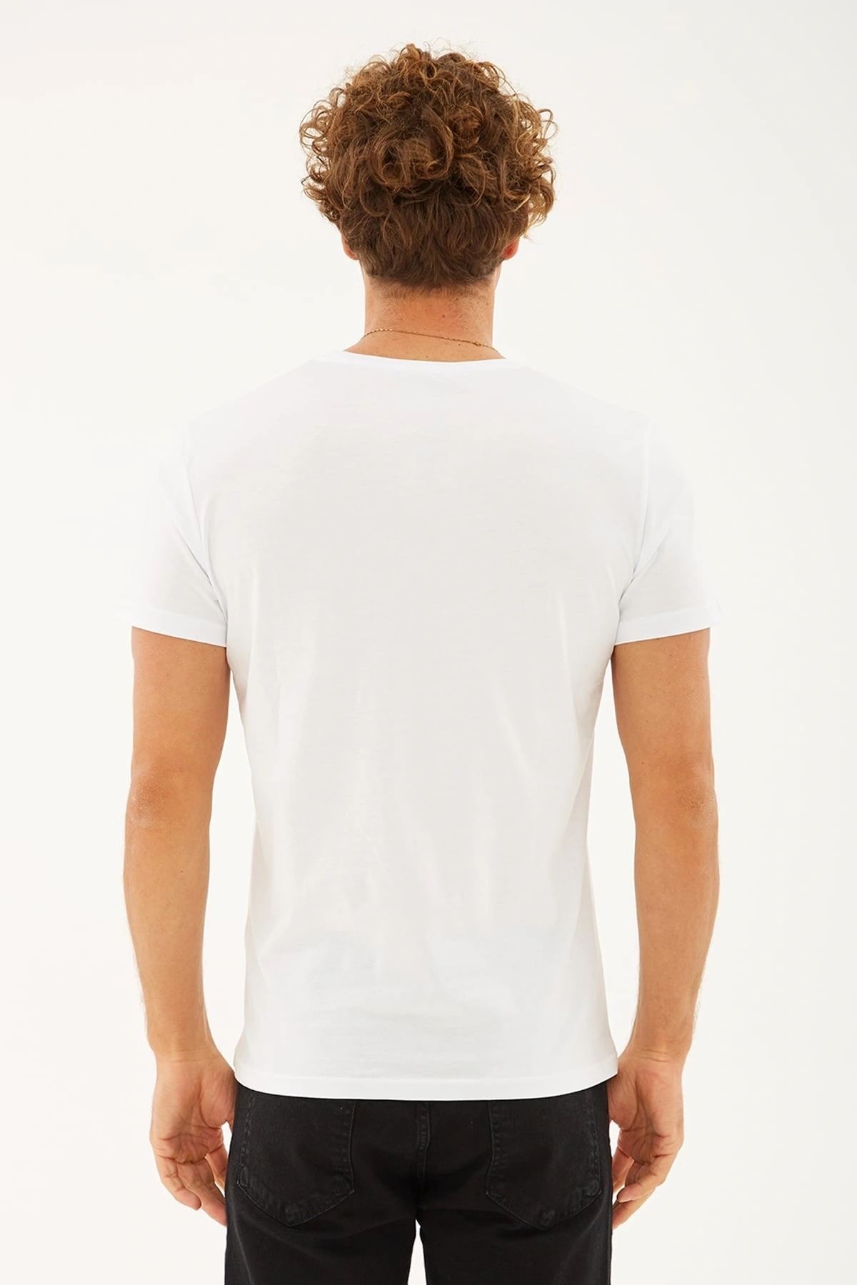 Bisiklet Yaka T-shirt Beyaz / White