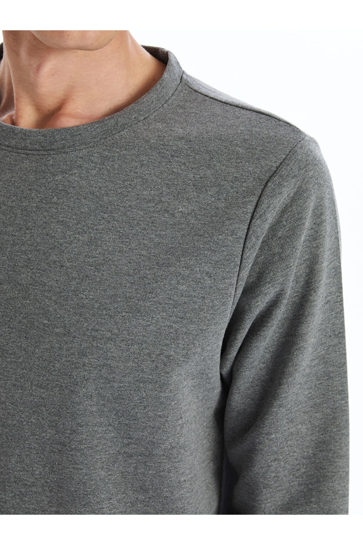 Bisiklet Yaka Uzun Kollu Erkek Sweatshirt