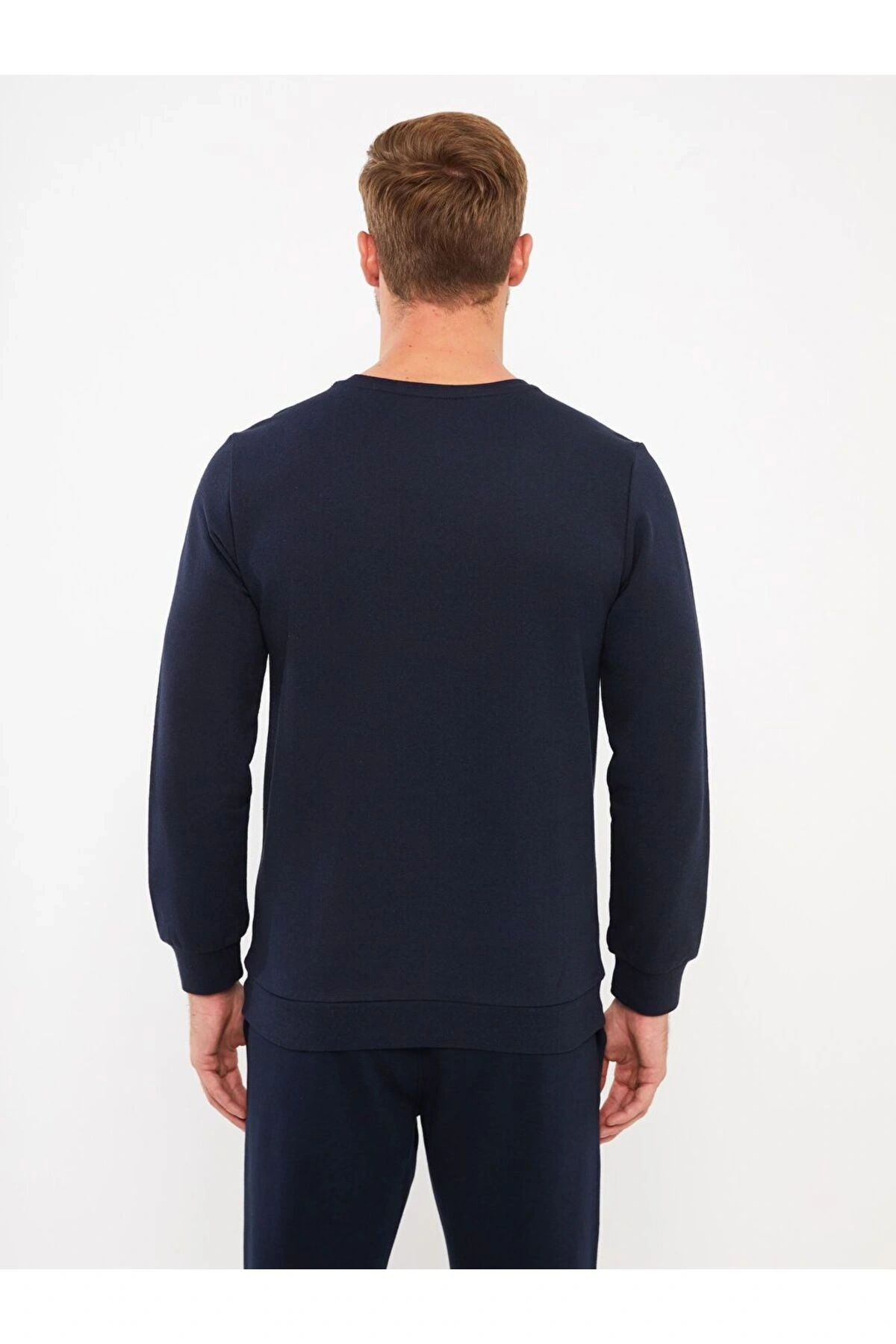 Bisiklet Yaka Uzun Kollu Erkek Sweatshirt