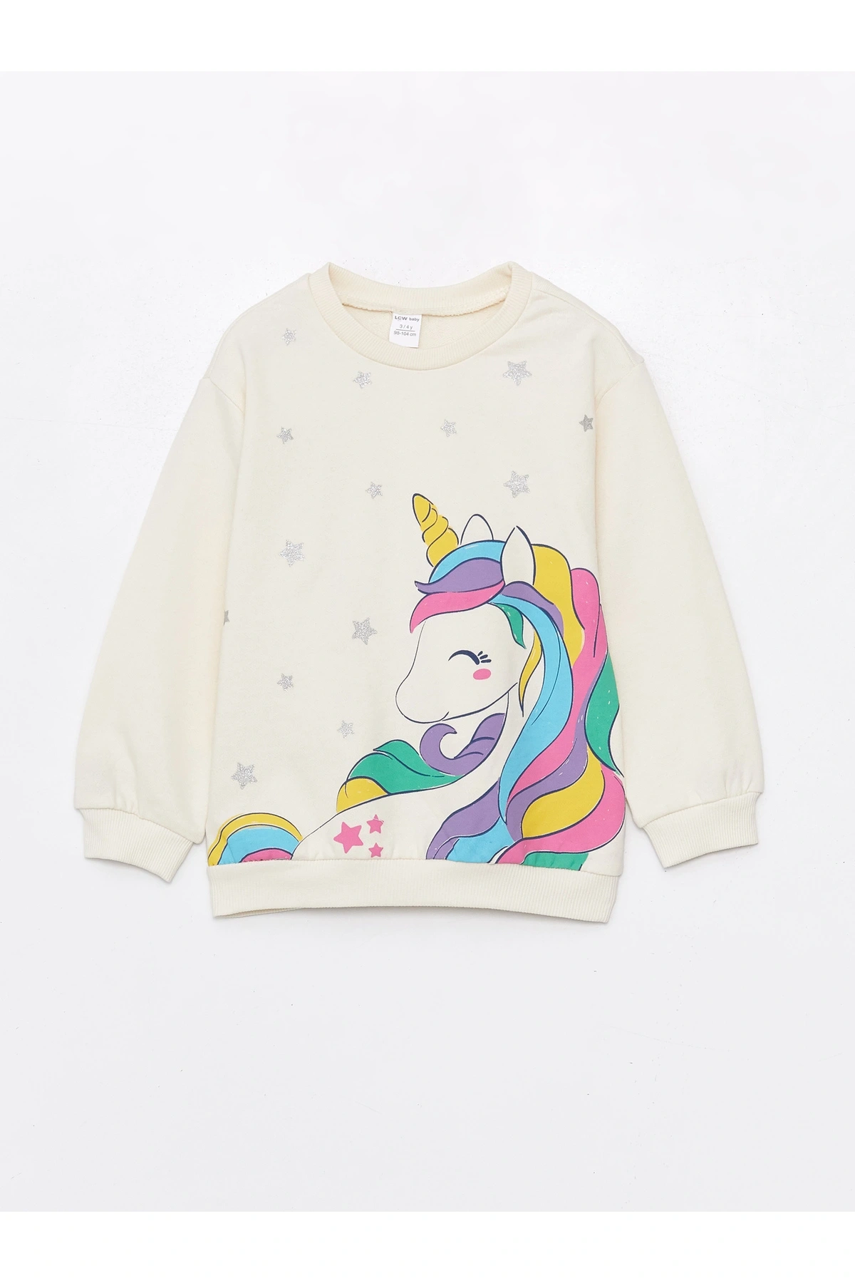 Bisiklet Yaka Uzun Kollu Kız Bebek Sweatshirt ve Eşofman Alt 2li Takım