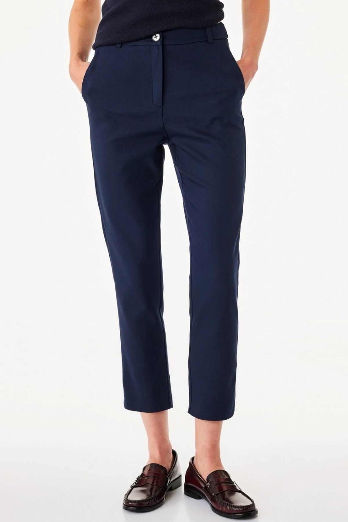 Cepli Düğmeli Slim Fit Normal Bel Cigarette Pantolon