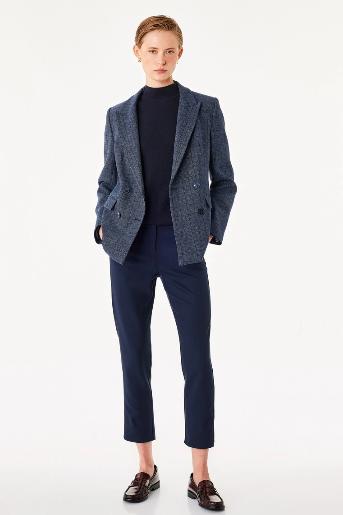 Cepli Düğmeli Slim Fit Normal Bel Cigarette Pantolon