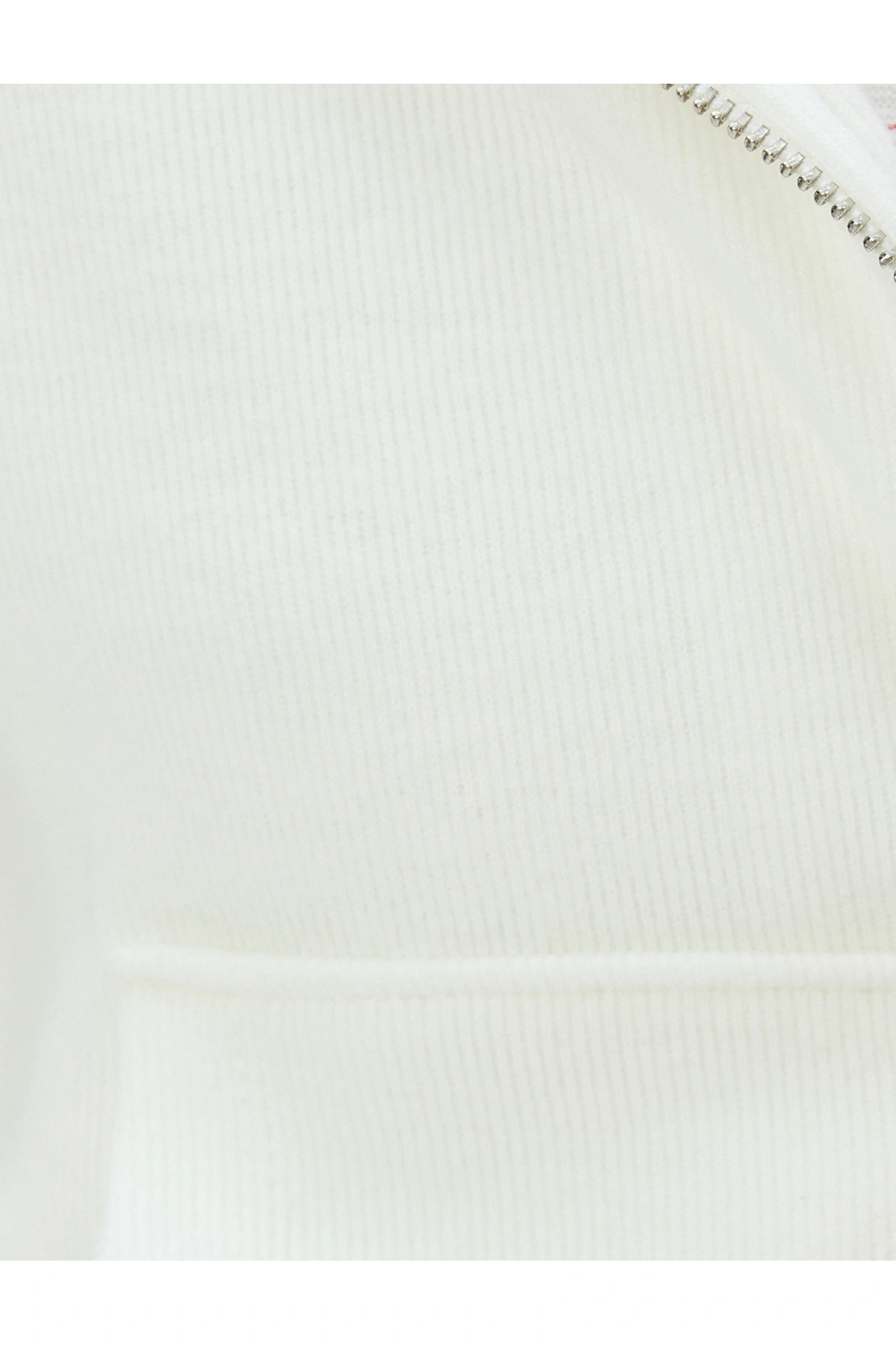 Cepli Uzun Kollu Crop Kapüşonlu Fermuarlı Sweatshirt