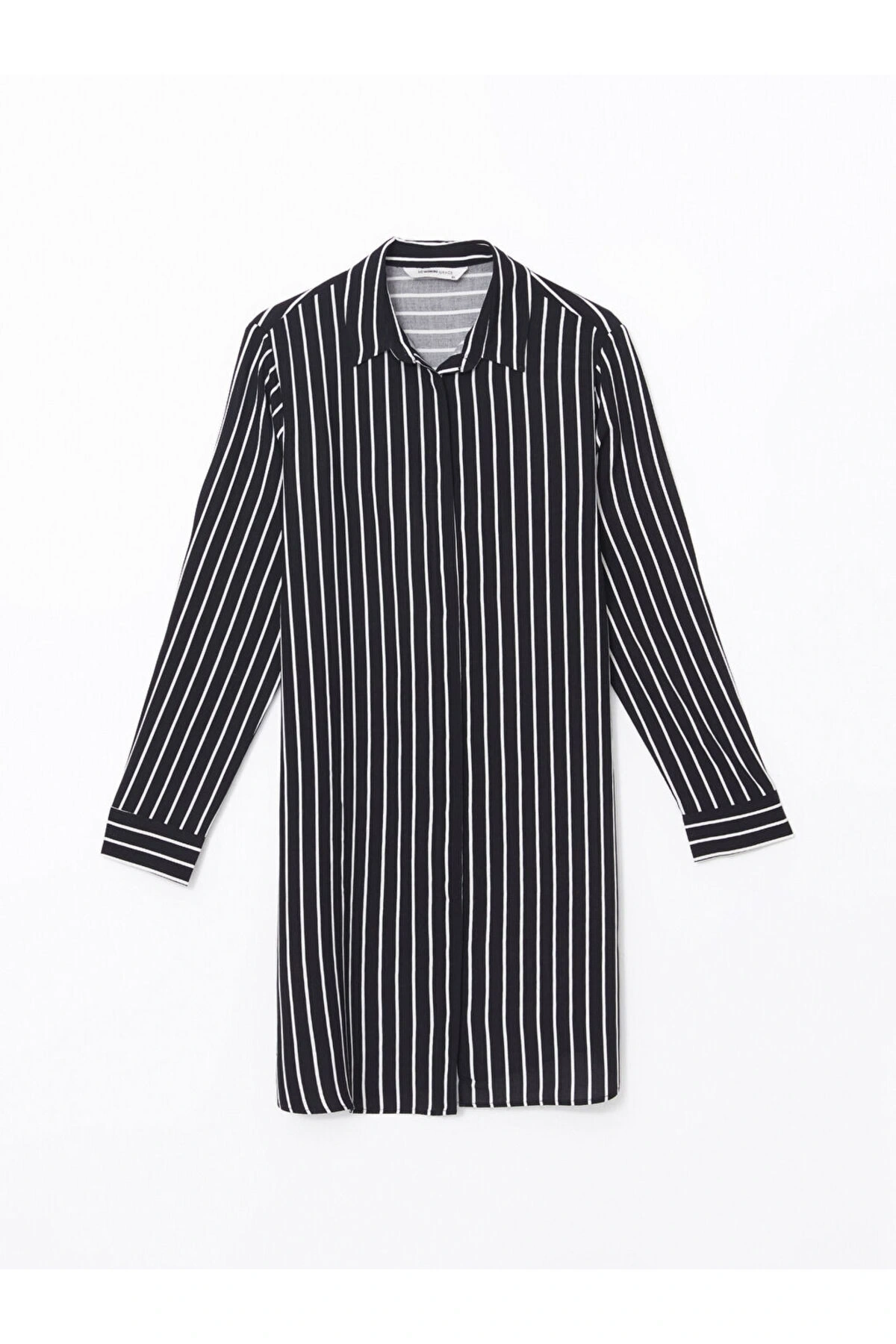 Cizgili Poplin Kadin Gomlek Tunik - S5G059Z8