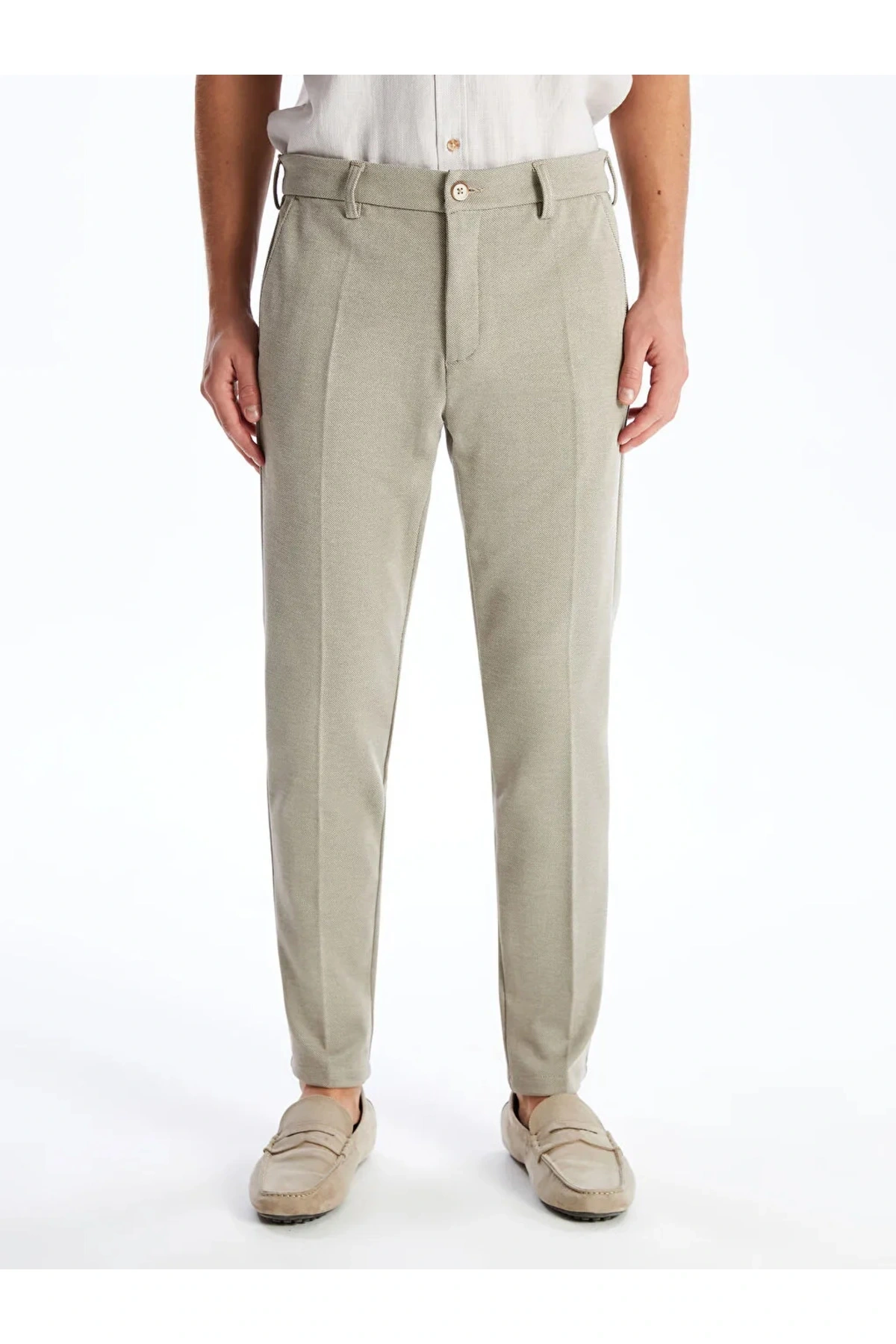 Classic Bej Slim Fit Erkek Pantolon