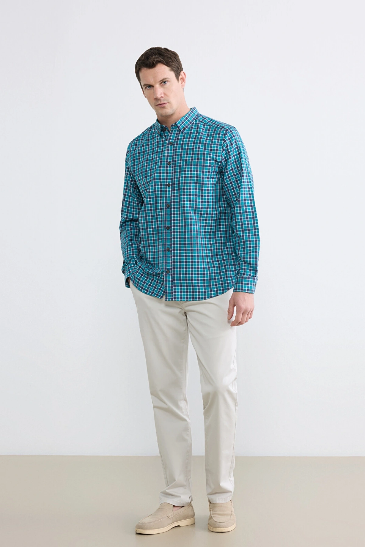 CWAIKIKI Classic Bej Standart Kalıp Gabardin Erkek Chino Pantolon