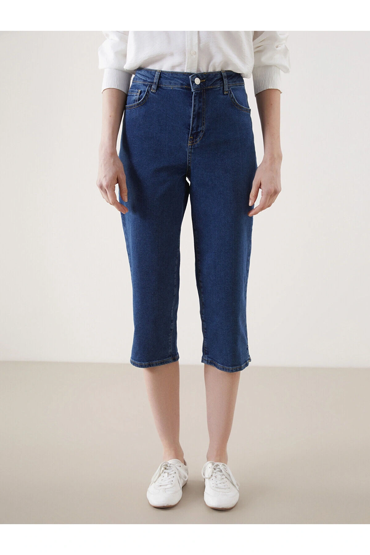 LCWAIKIKI Classic Indigo Dar Fit Kadın Jean Kapri