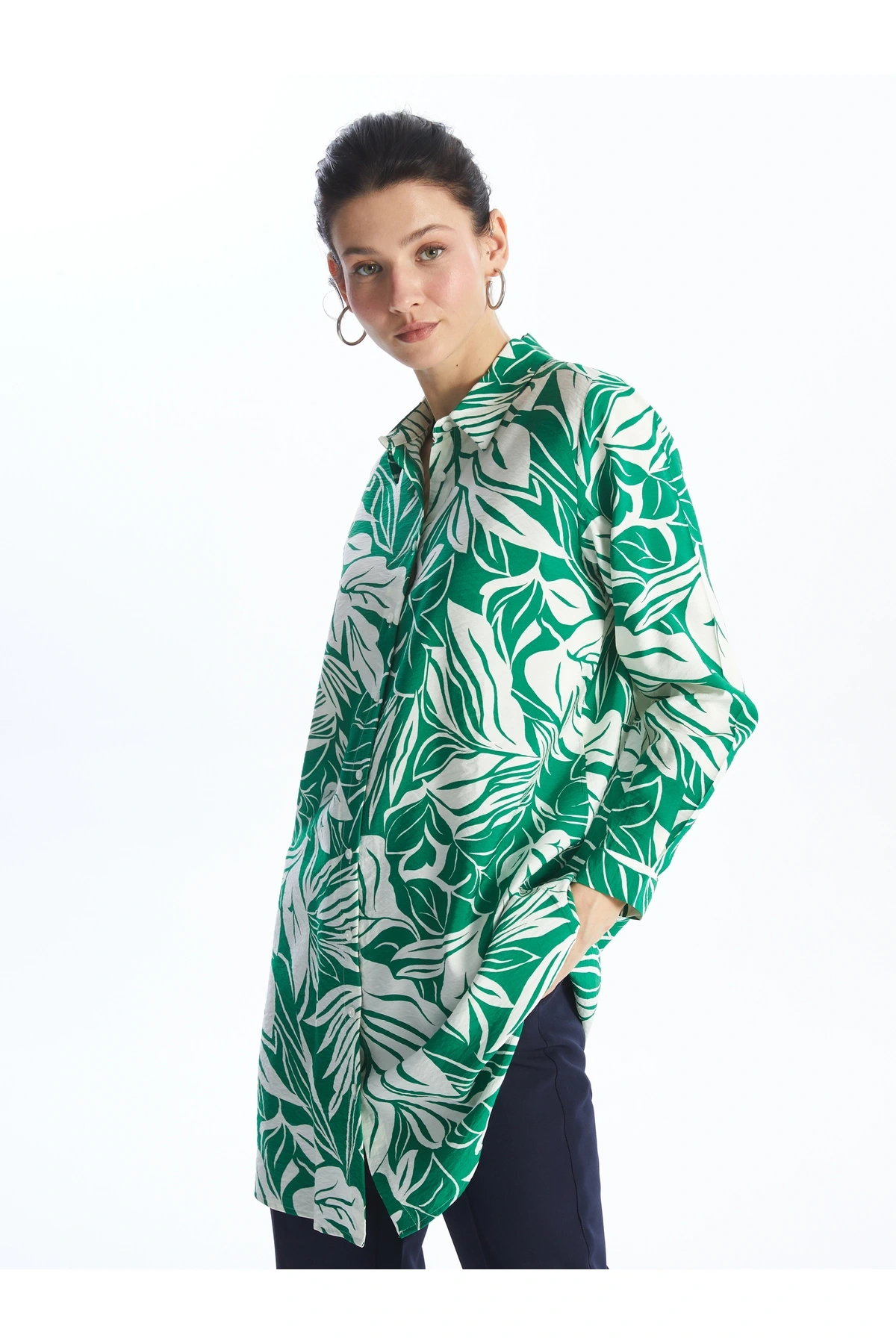 Desenli Kadın Gömlek Tunik