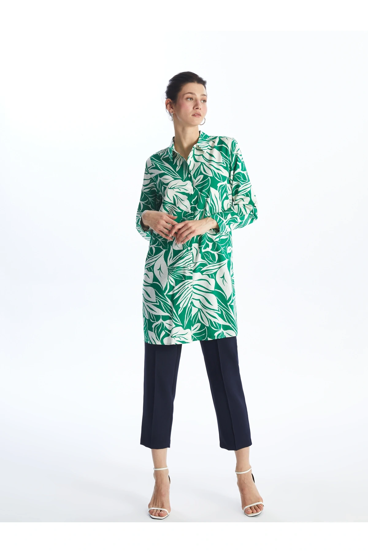 Desenli Kadın Gömlek Tunik