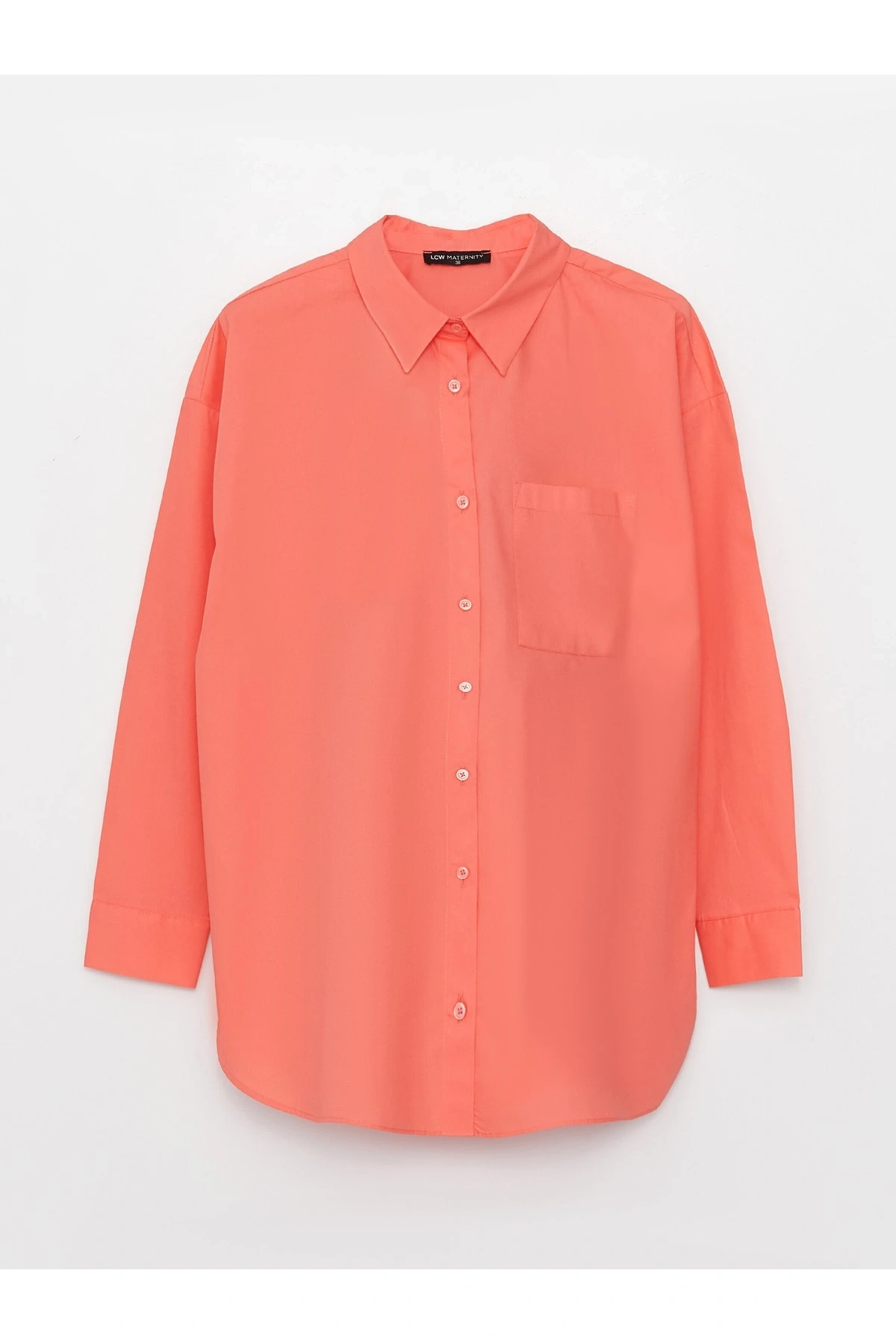 Düz Uzun Kollu Poplin Hamile Gömlek