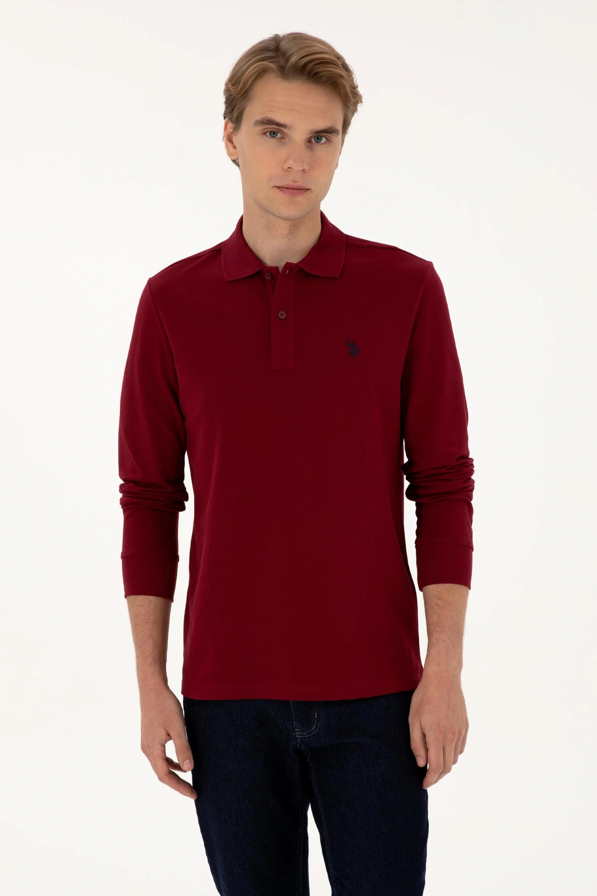 Erkek Bordo Basic Sweatshirt