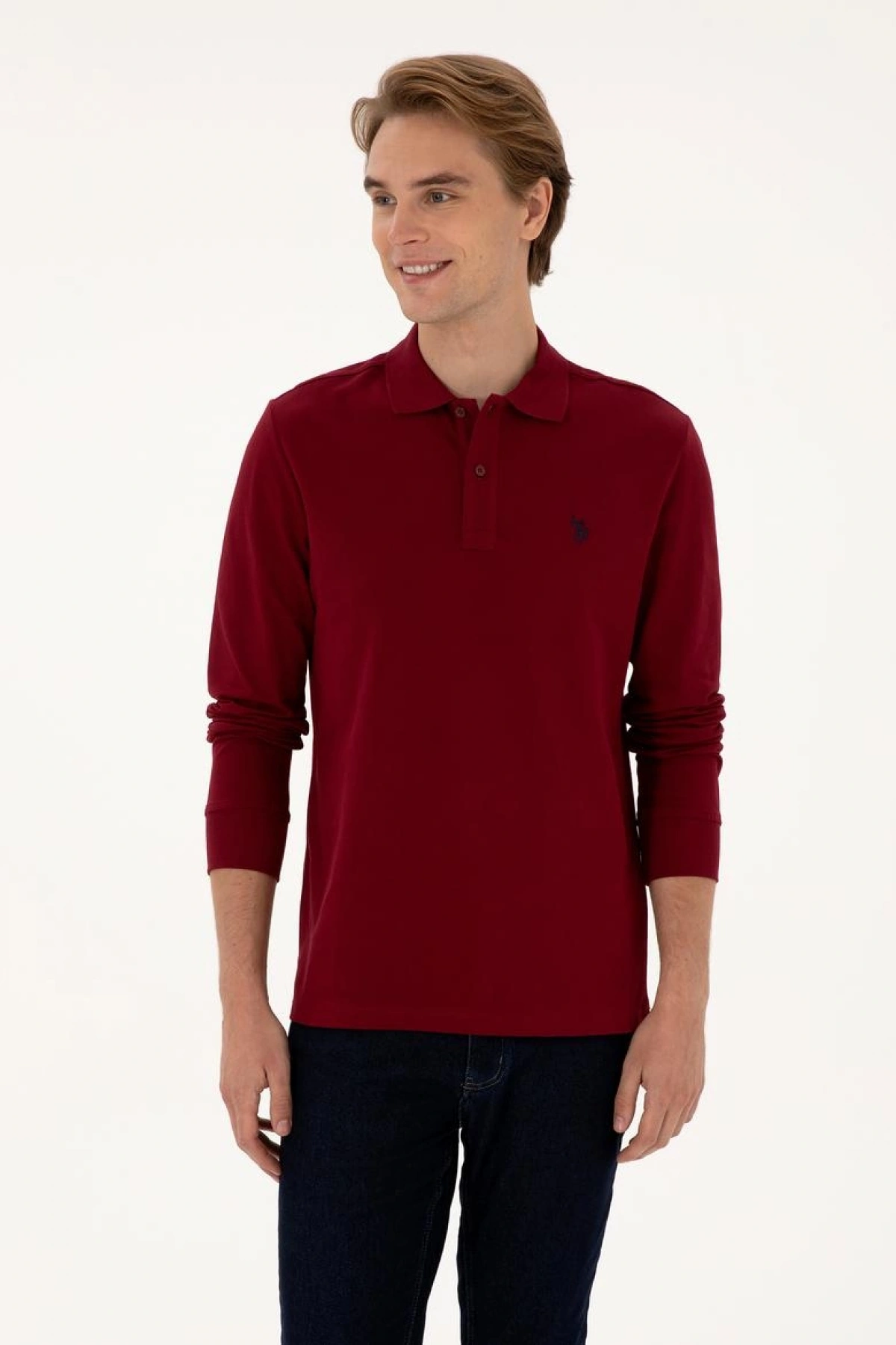 Erkek Bordo Basic Sweatshirt