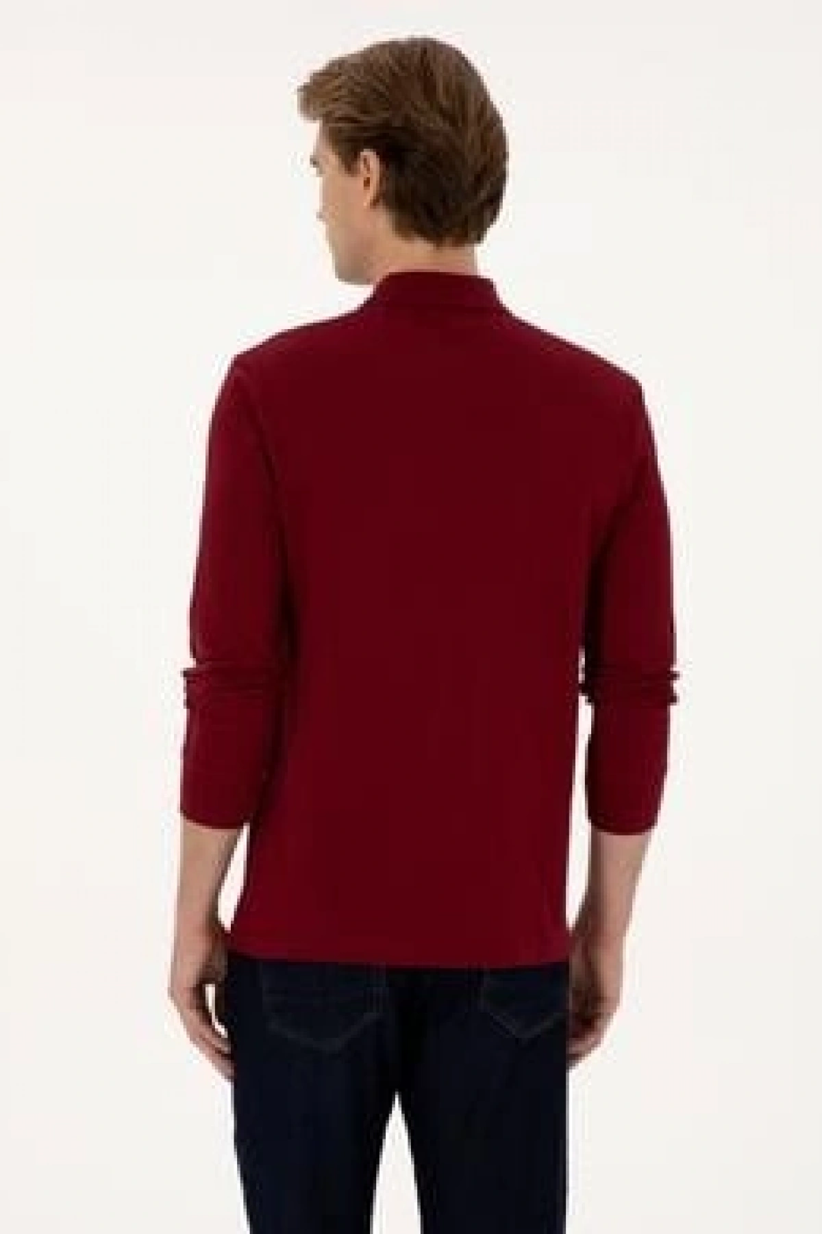 Erkek Bordo Basic Sweatshirt