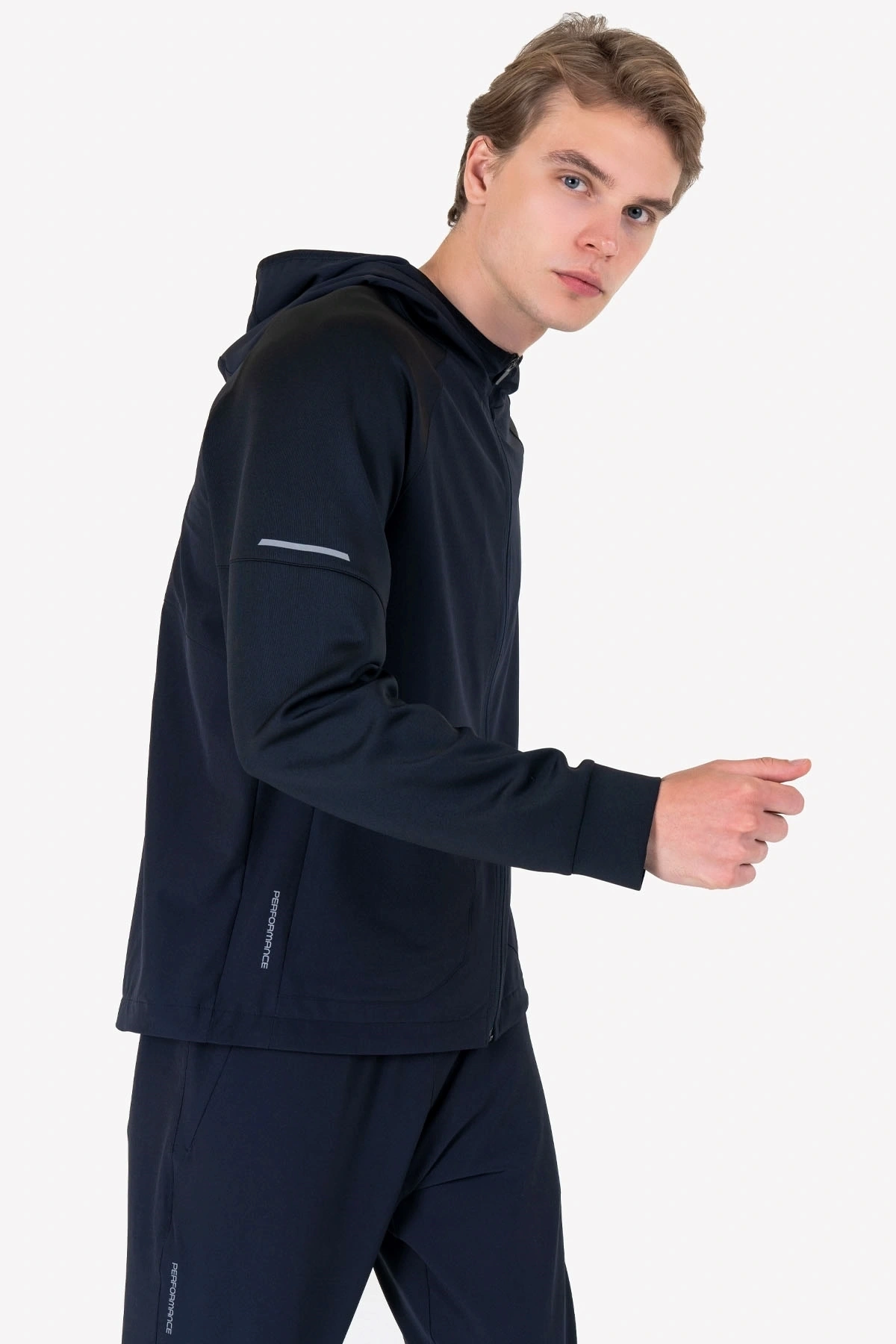 Erkek Fermuarlı Kapüşonlu Sweatshirt 24b-1115-23n