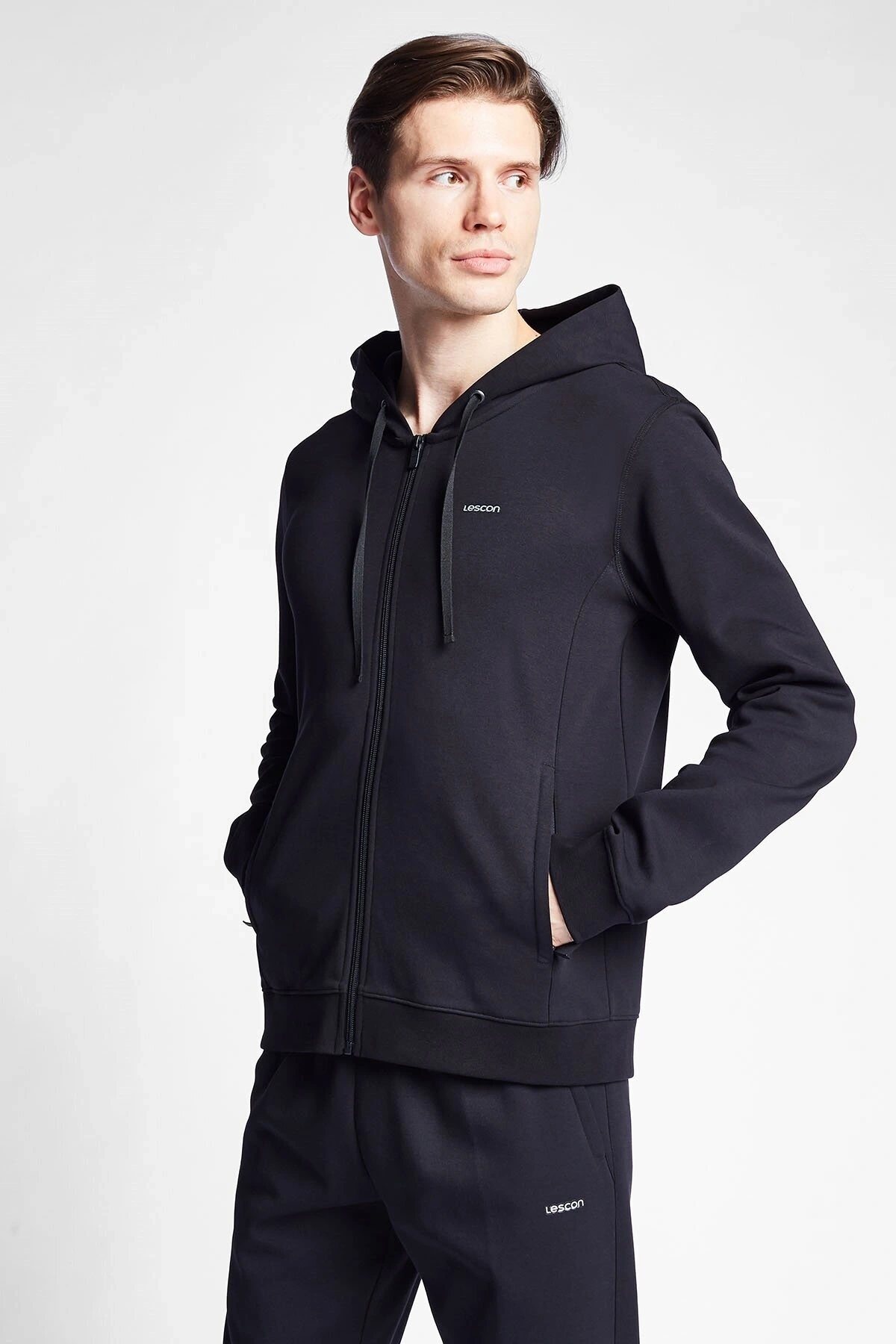 Erkek Fermuarlı Kapüşonlu Sweatshirt 24s-1241-24b