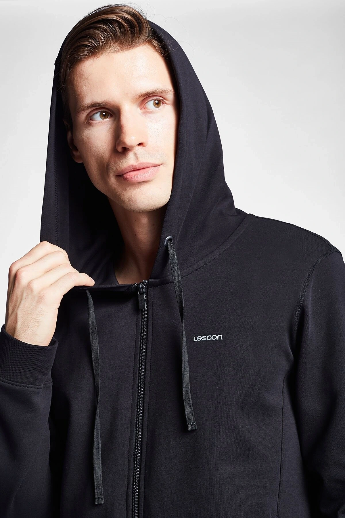 Erkek Fermuarlı Kapüşonlu Sweatshirt 24s-1241-24b