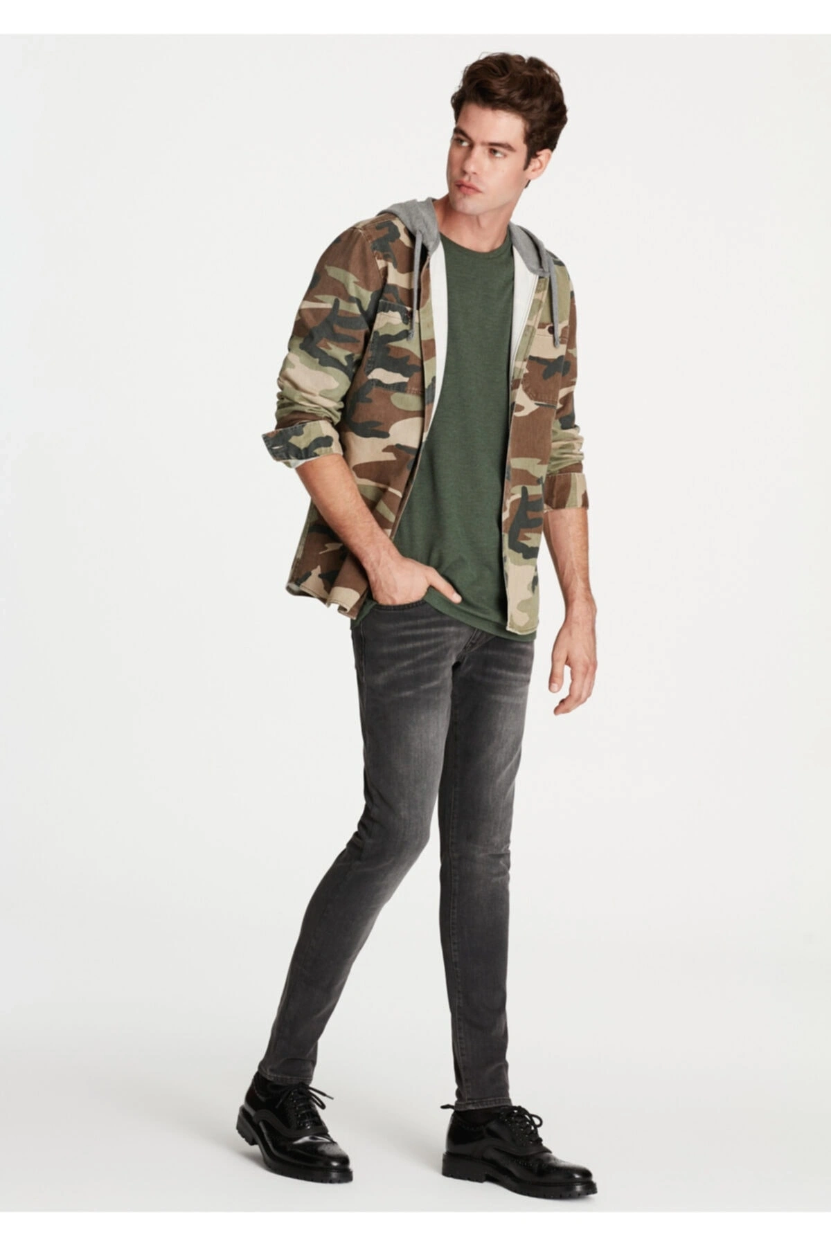 Erkek Leo Black Gri Jean Pantolon