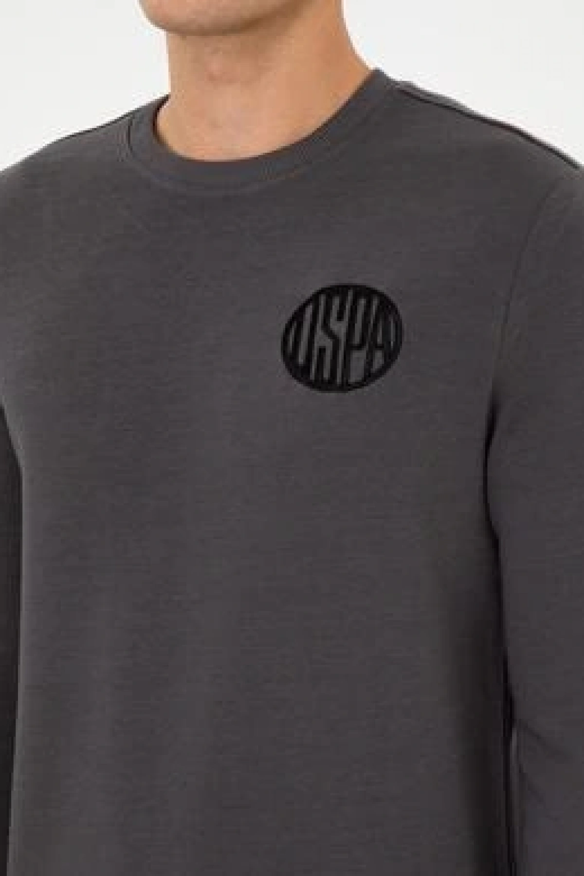 ERKEK REGULAR FİT BİSİKLET YAKA GRİ SWEATSHİRT