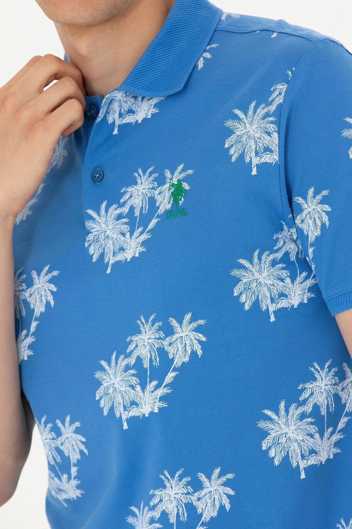 Erkek Saks Polo Yaka Tişört Verona