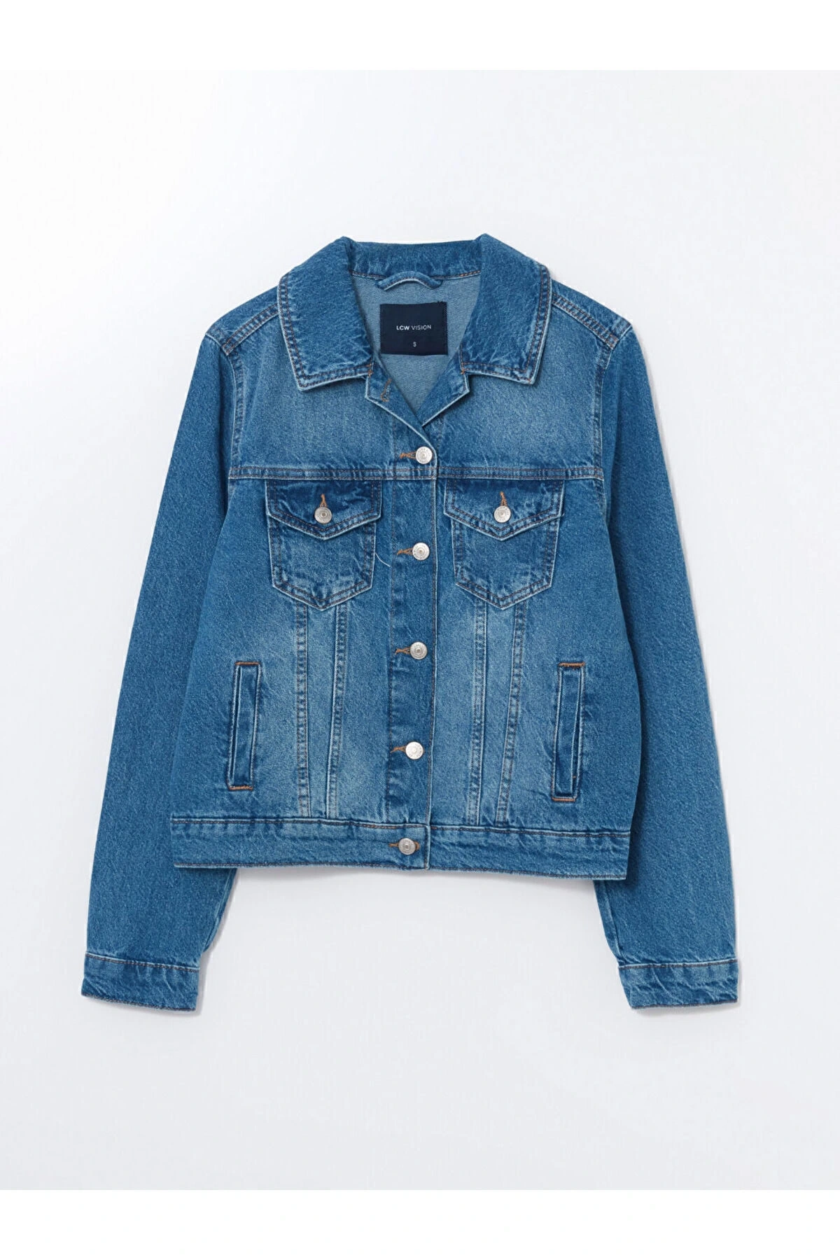 Gomlek Yaka Kadin Jean Ceket