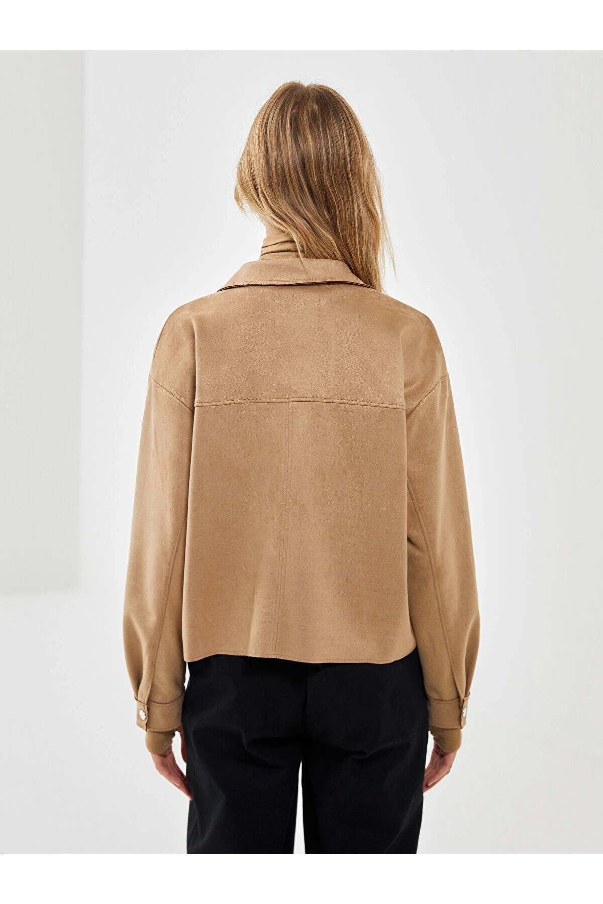 Gömlek Yaka Süet Kadın Ceket