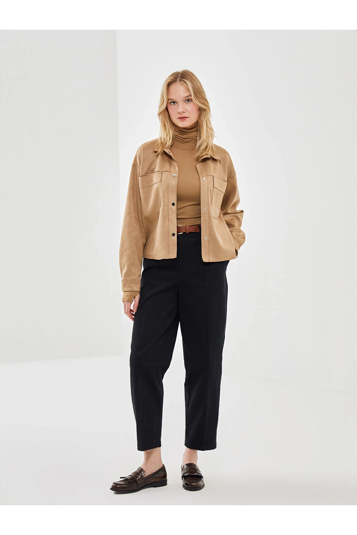 Gömlek Yaka Süet Kadın Ceket