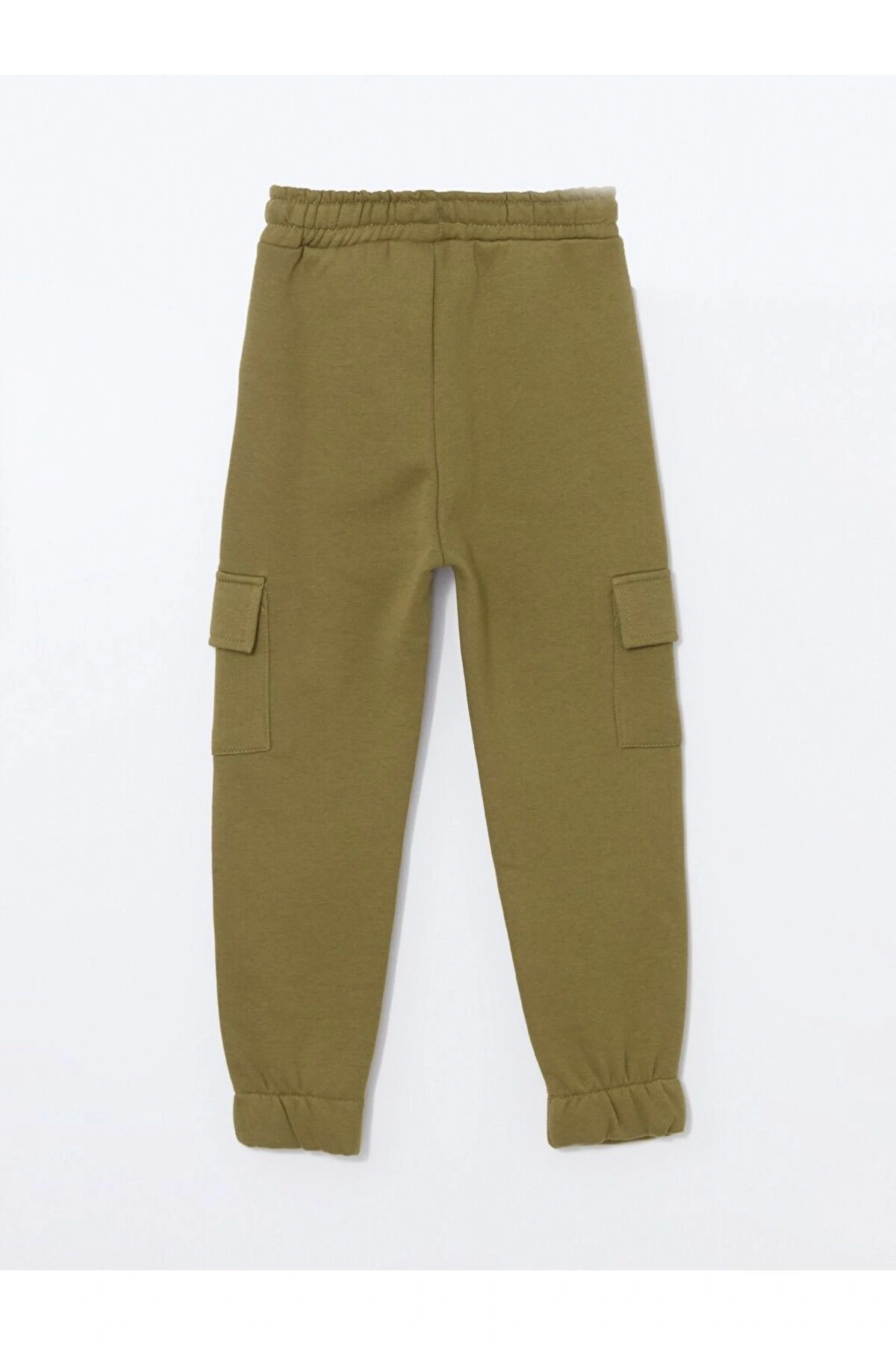 Haki Beli Lastikli Kalın Basic Erkek Çocuk Jogger Eşofman Altı