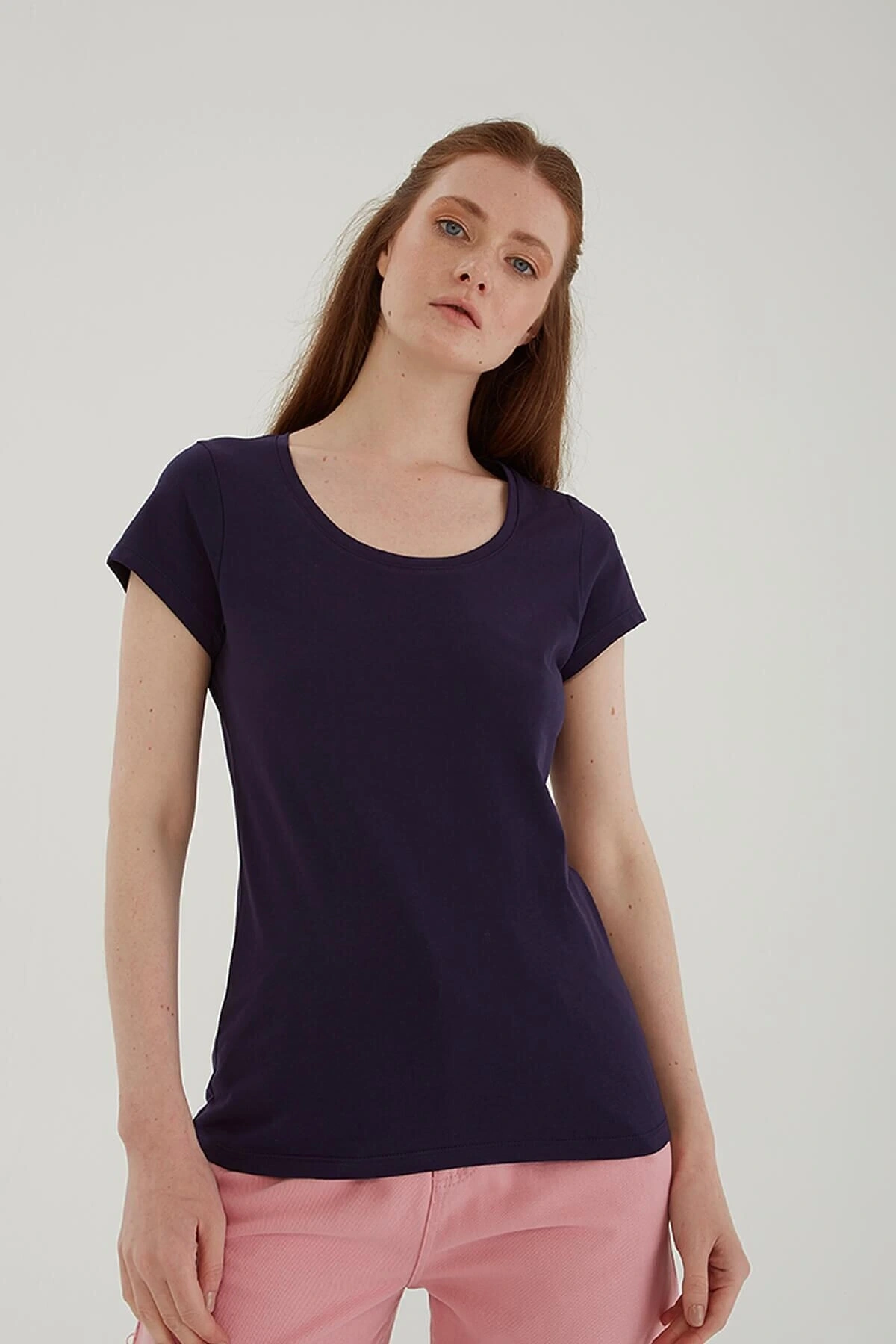 Havuz Yaka T-shirt Lacivert