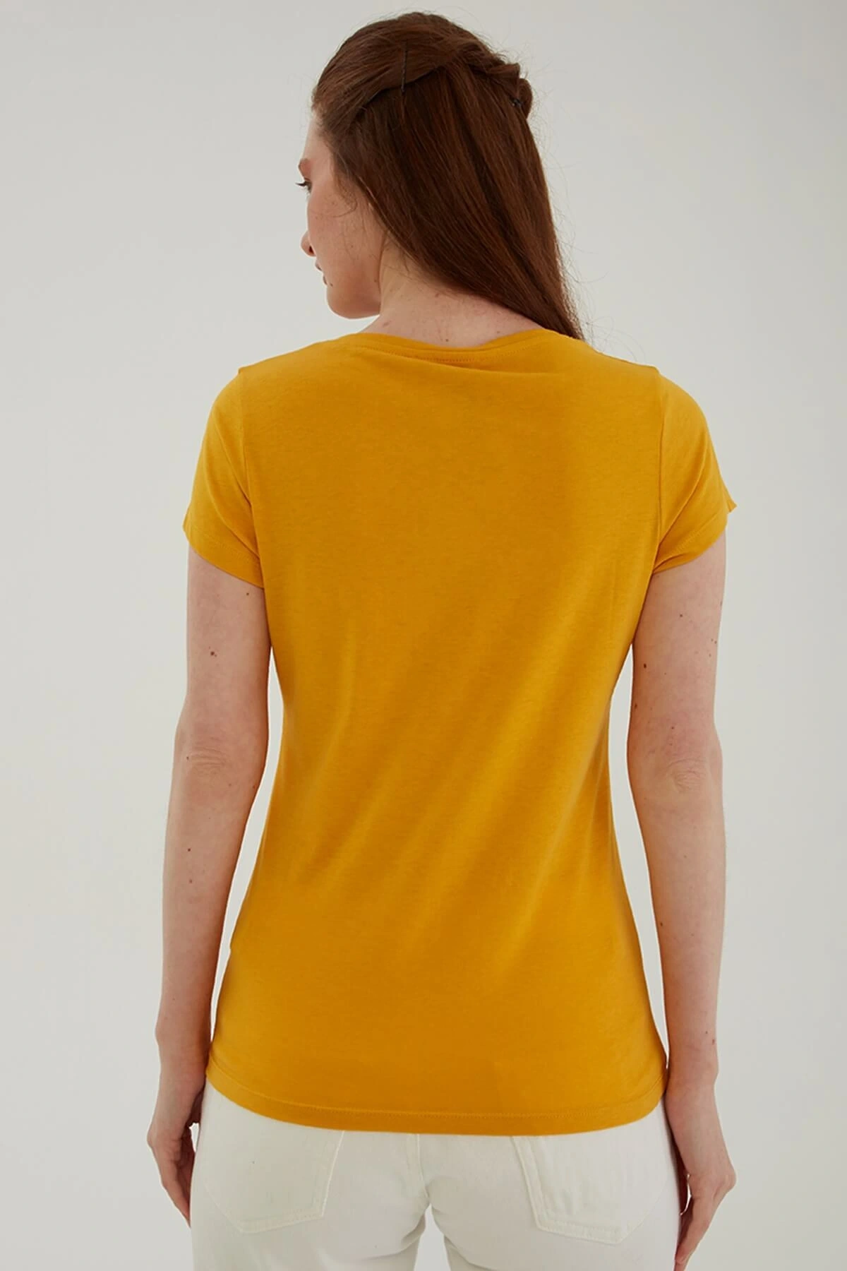 Havuz Yaka T-shirt Sarı