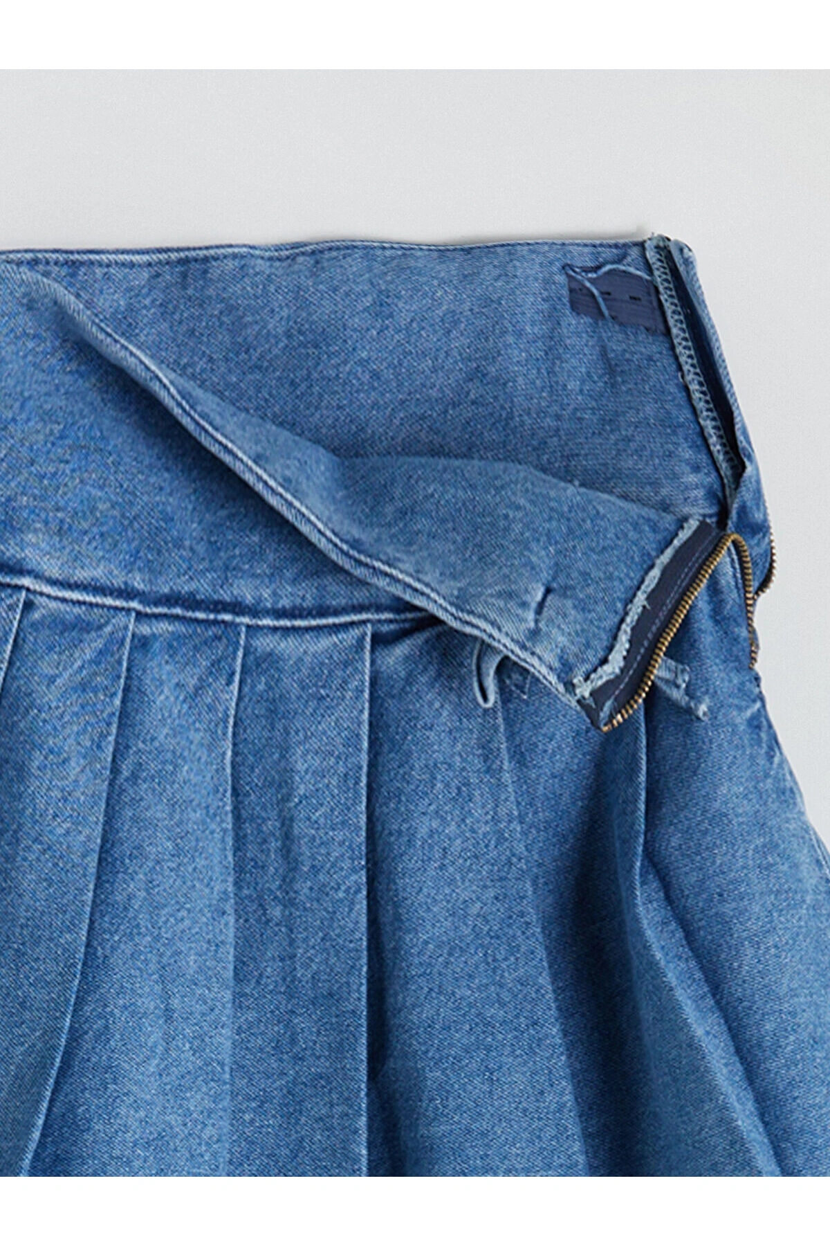 Indigo Basic Pileli Kız Çocuk Jean Etek