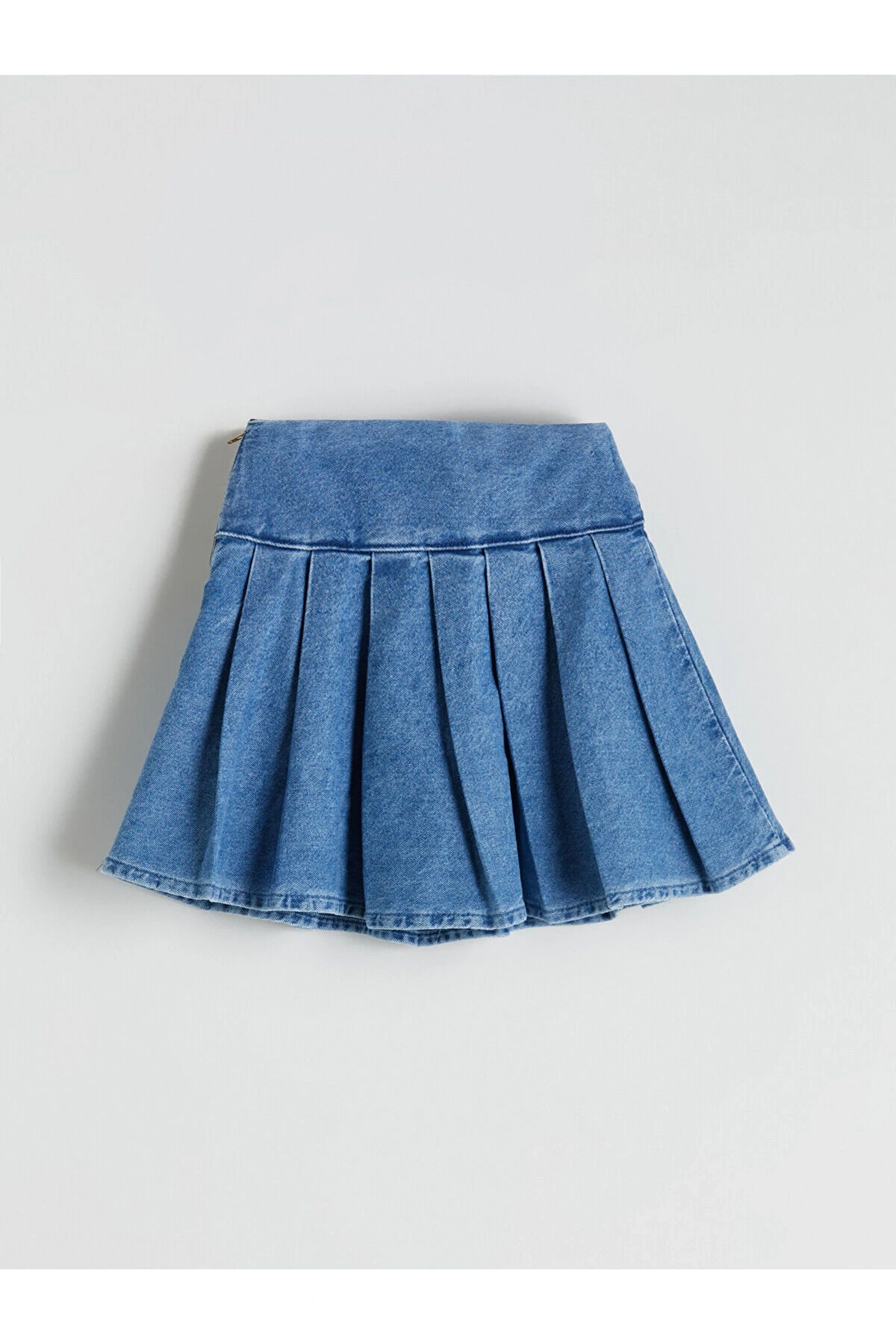 Indigo Basic Pileli Kız Çocuk Jean Etek