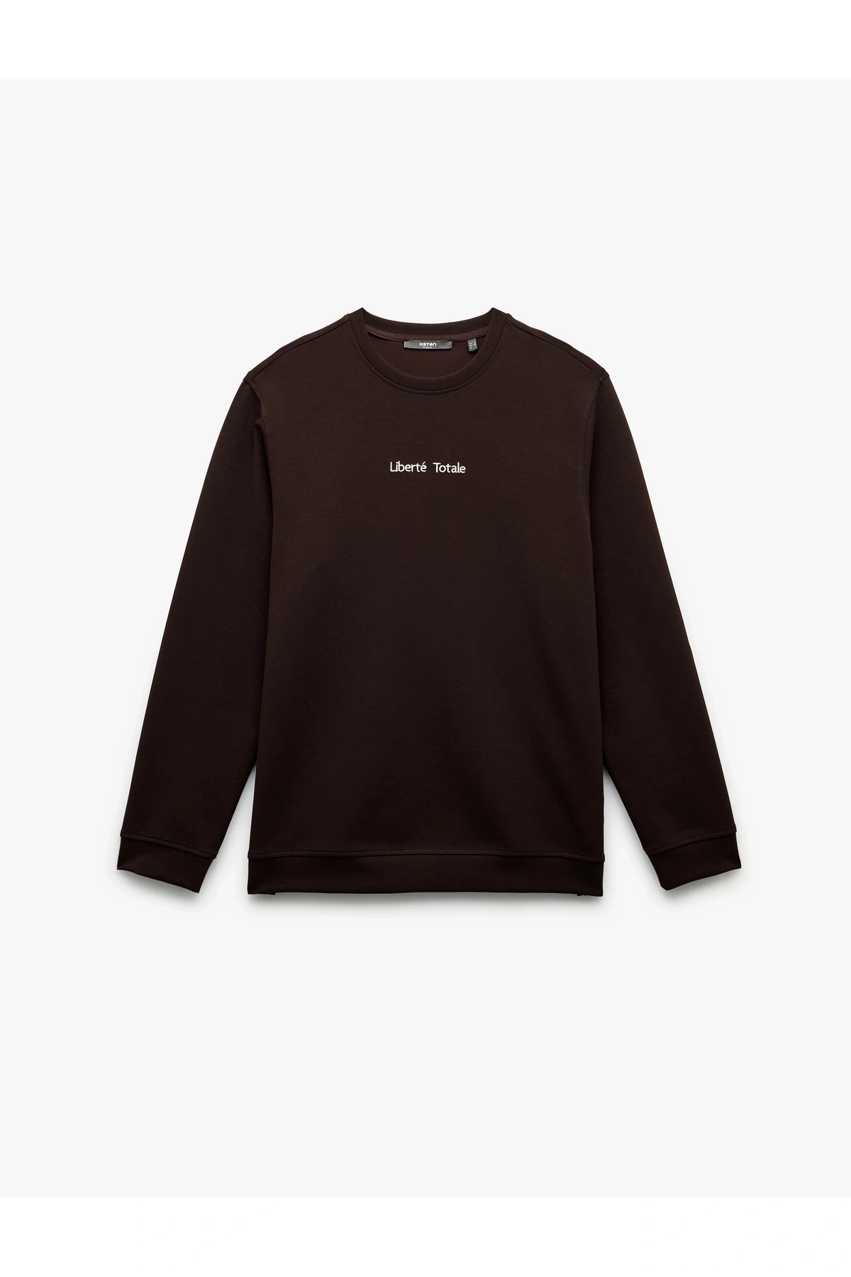 İşleme Detaylı Uzun Kollu Bisiklet Yaka Sweatshirt
