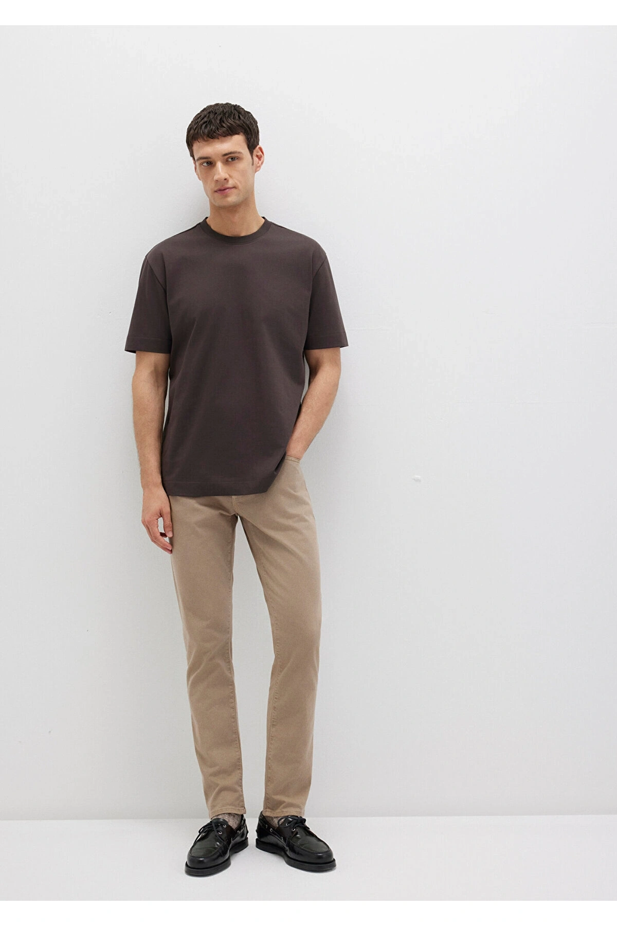 Jake Black Koyu Bej Gabardin Pantolon