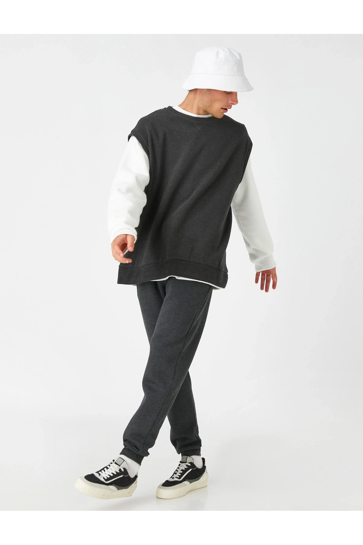 KOTON Jogger Eşofman Altı Beli Bağcıklı Şardonlu