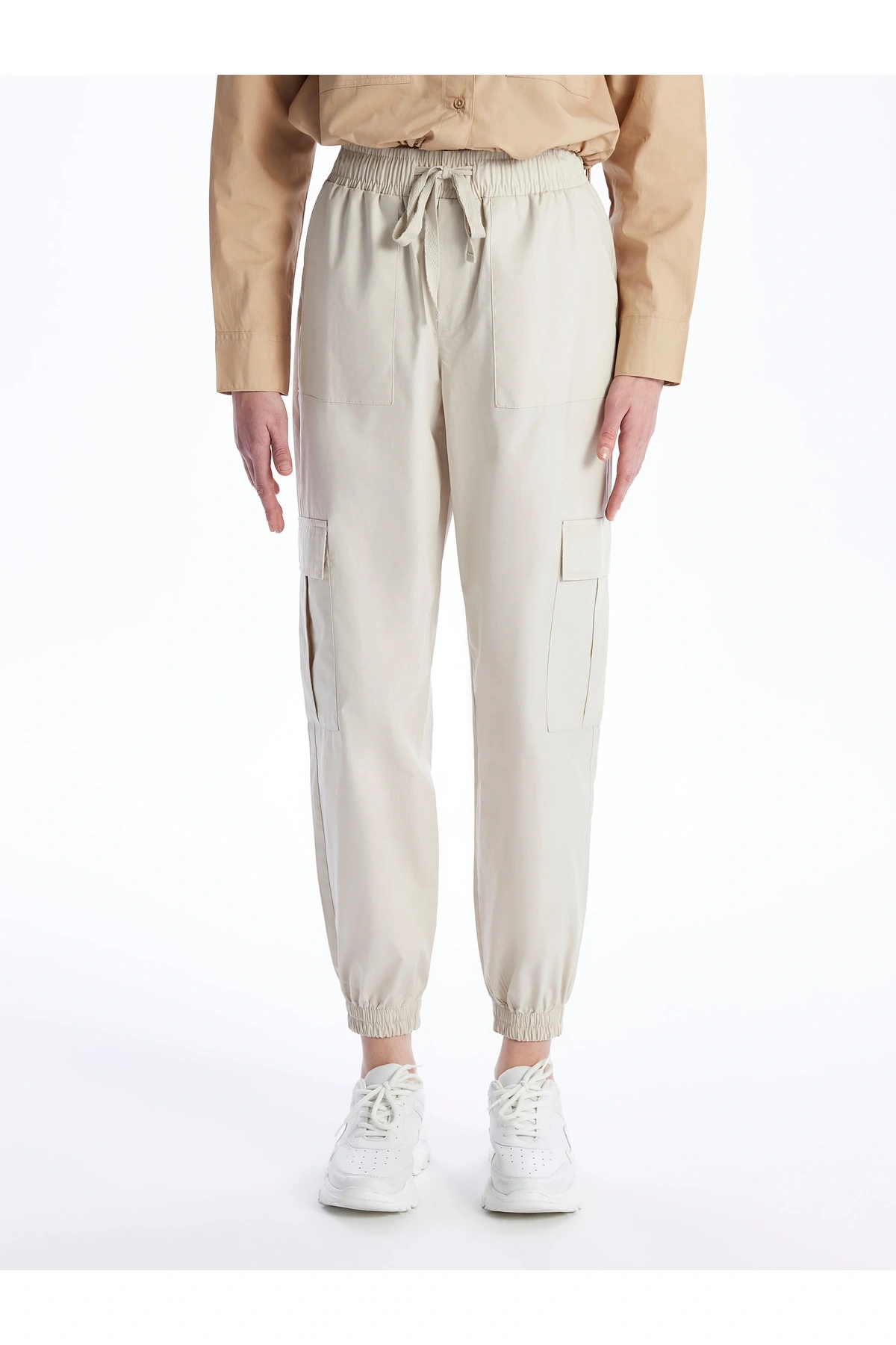 Kadın Beli Lastikli Düz Jogger Pantolon