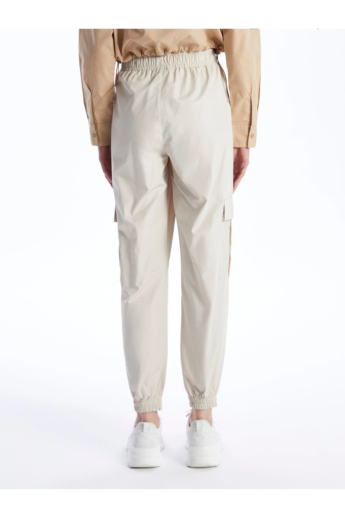 Kadın Beli Lastikli Düz Jogger Pantolon