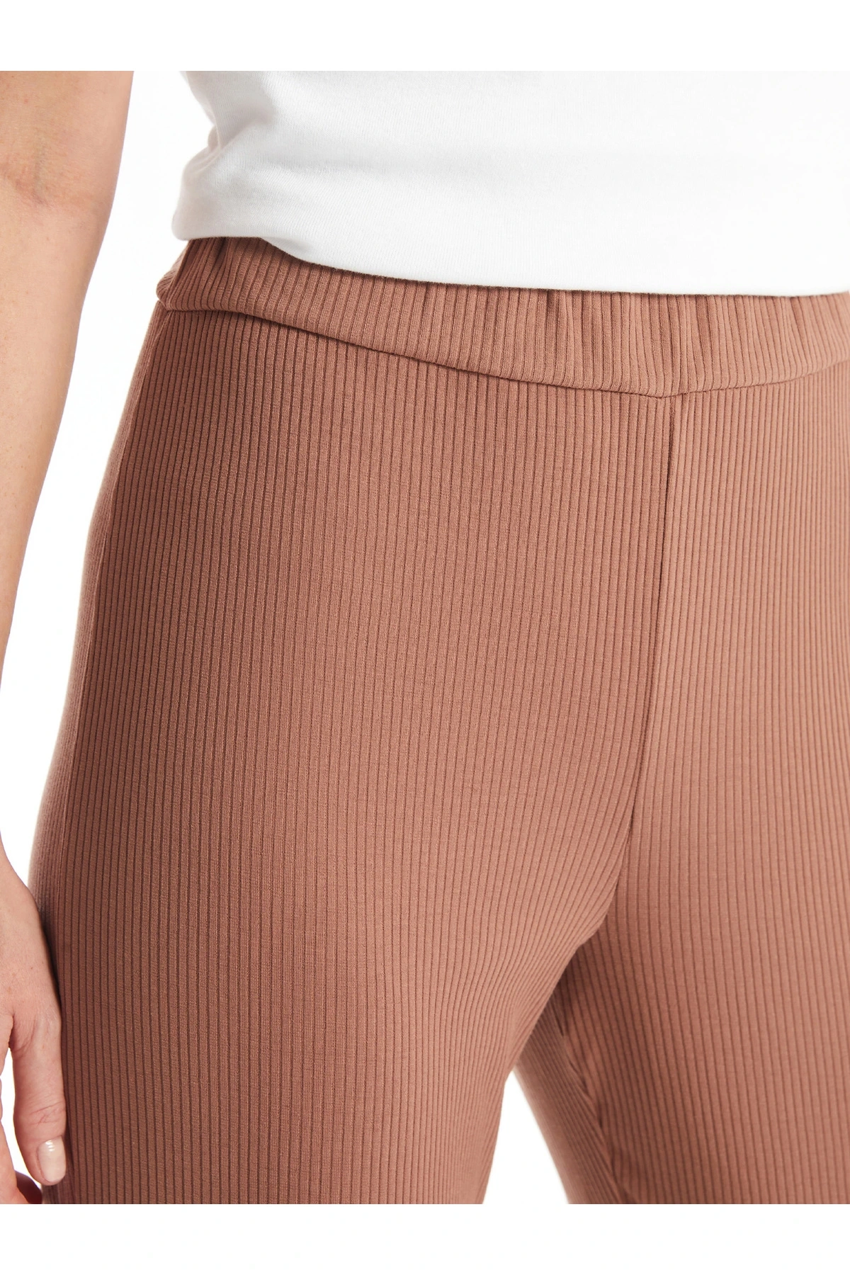 Kadın Beli Lastikli Düz Pantolon